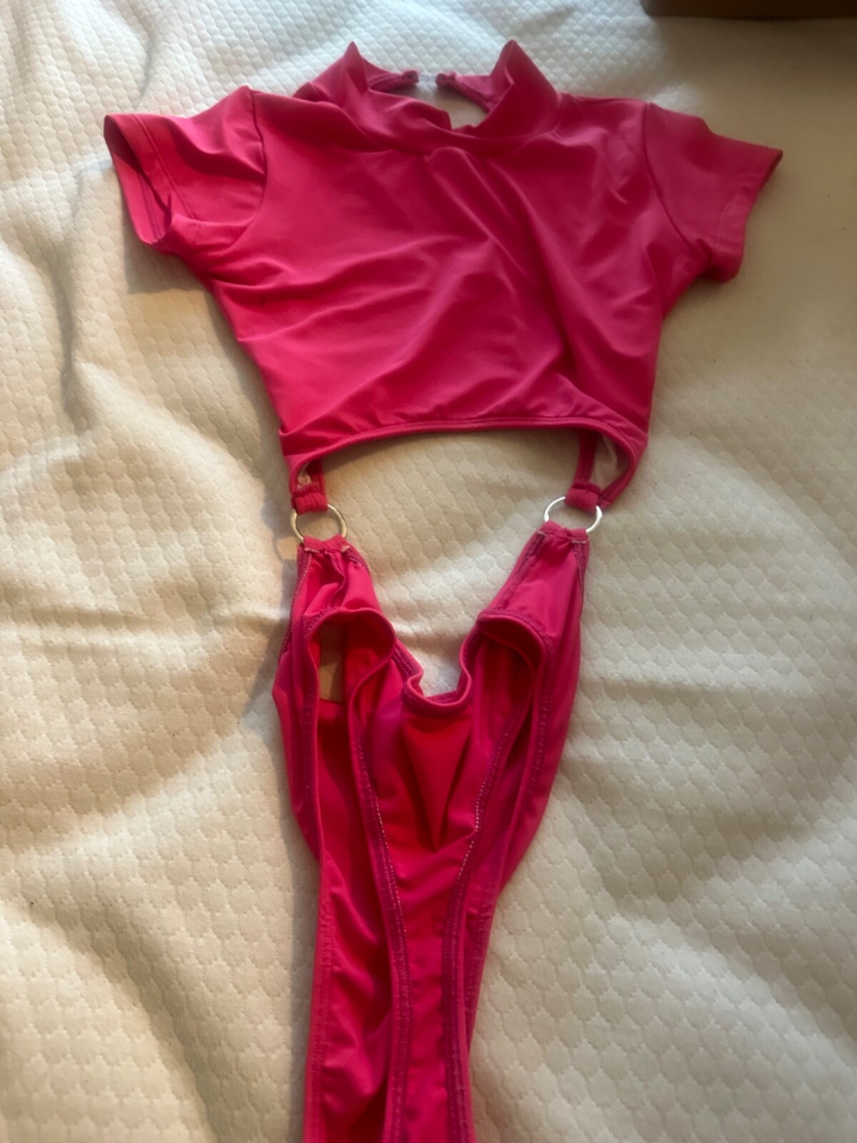 Sexy one peice open stomach bodysuit for gym fits S and M