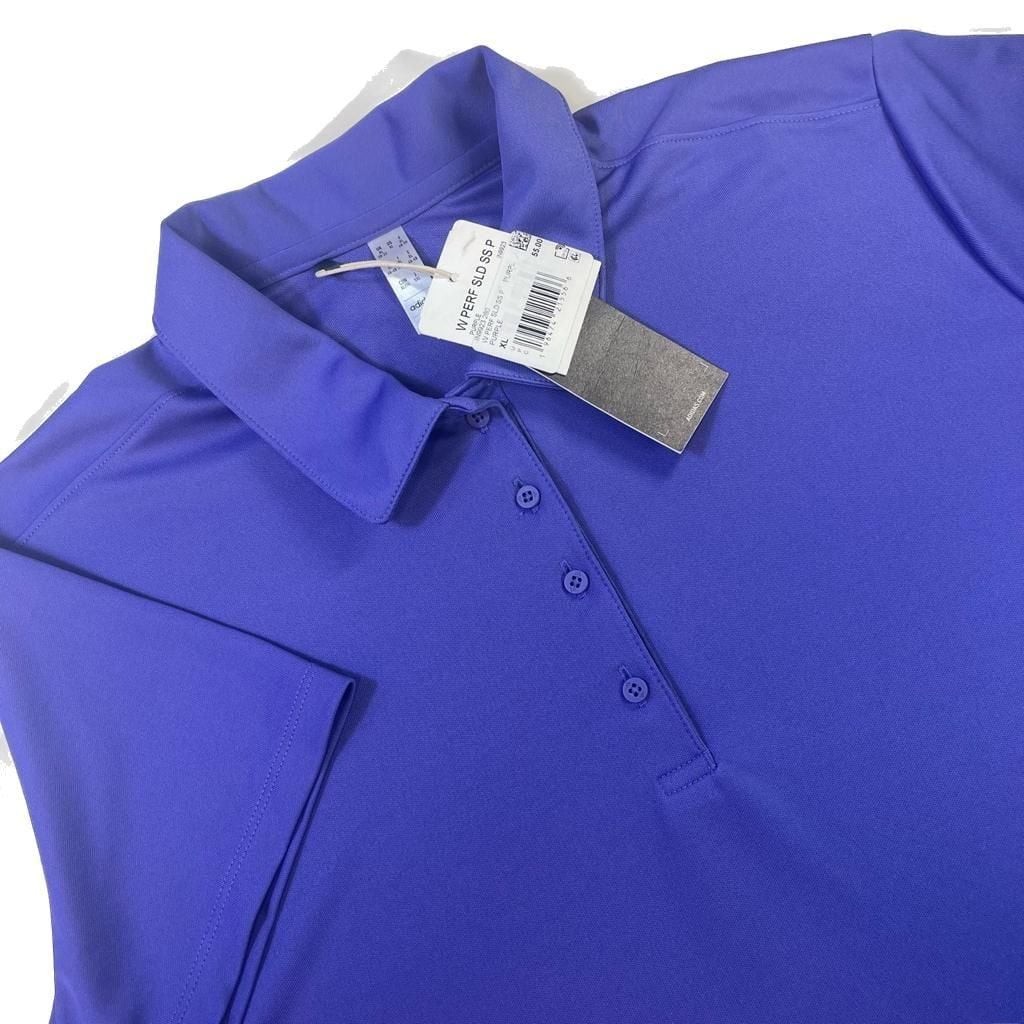 Adidas Women’s Performance Solid Short Sleeve Polo Shirt Purple Size XL