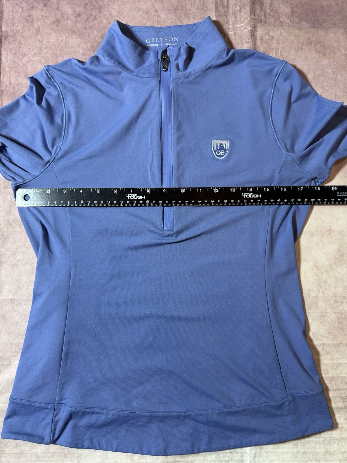Greyson Halley 1/4 Zip Pullover Womens Large Performance Golf Shirt Blue-Gray