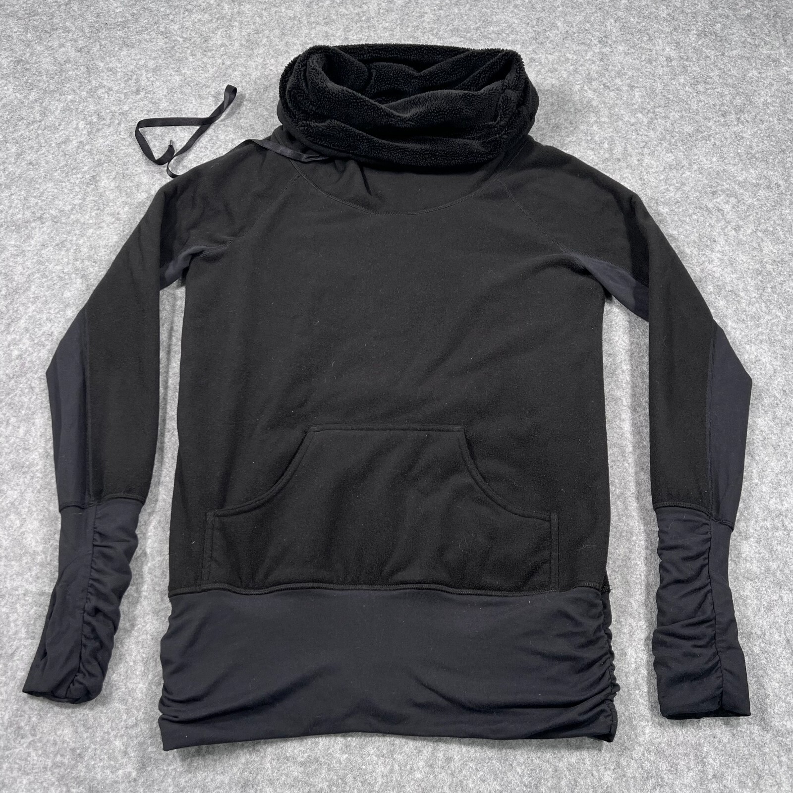 Lululemon Athletica Black Don’t Hurry Be Happy Cowl Neck Pullover Women’s Size 6
