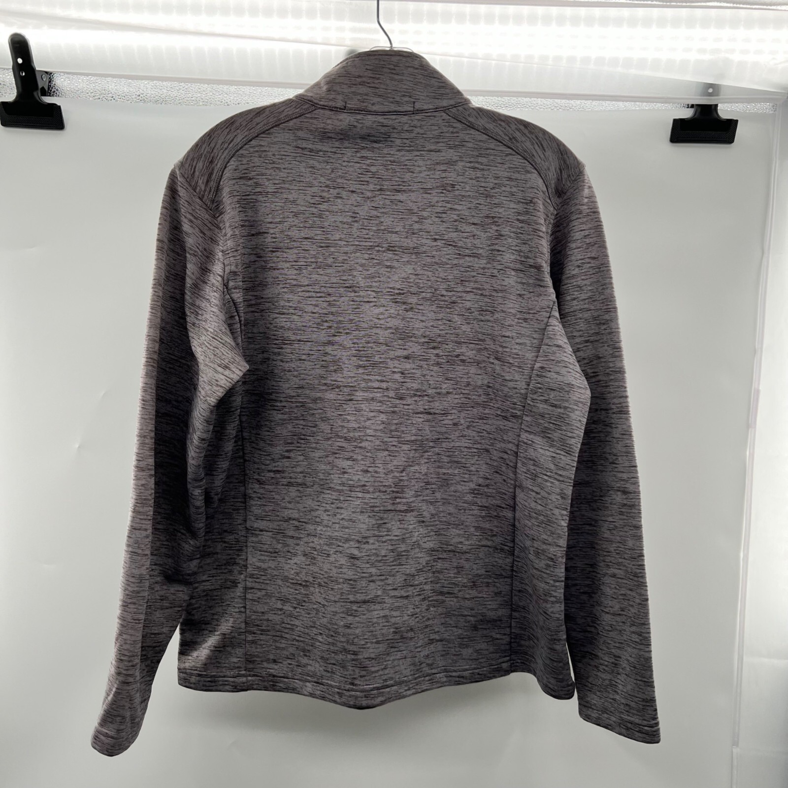Devon & Jones Women’s 1/4 Zip Pullover Central Baseball Gray Space Dye Large