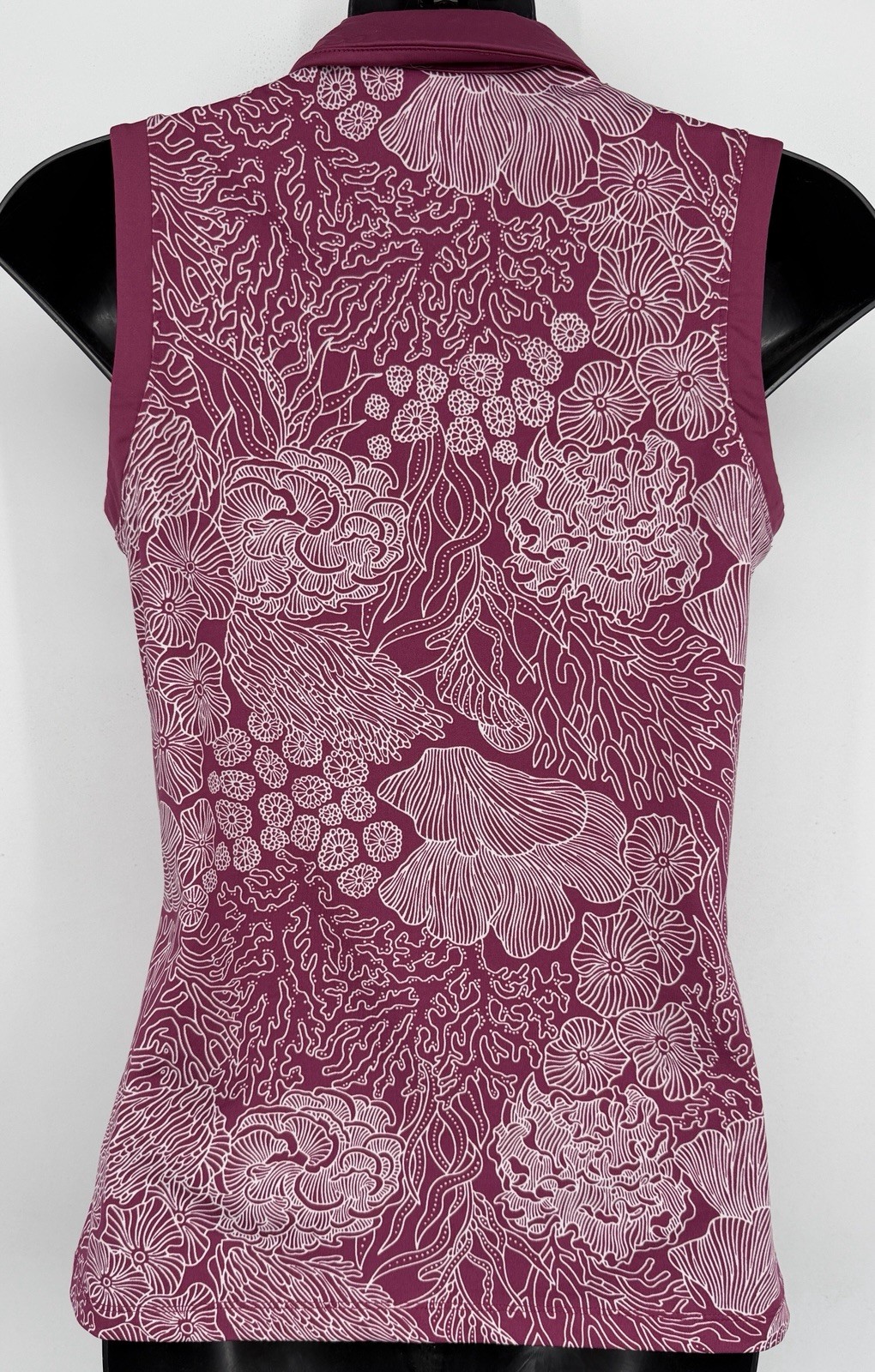 Tommy Bahama Womens Golf Tennis Purple Coral Polo Tank Top XS Tropical Half Zip