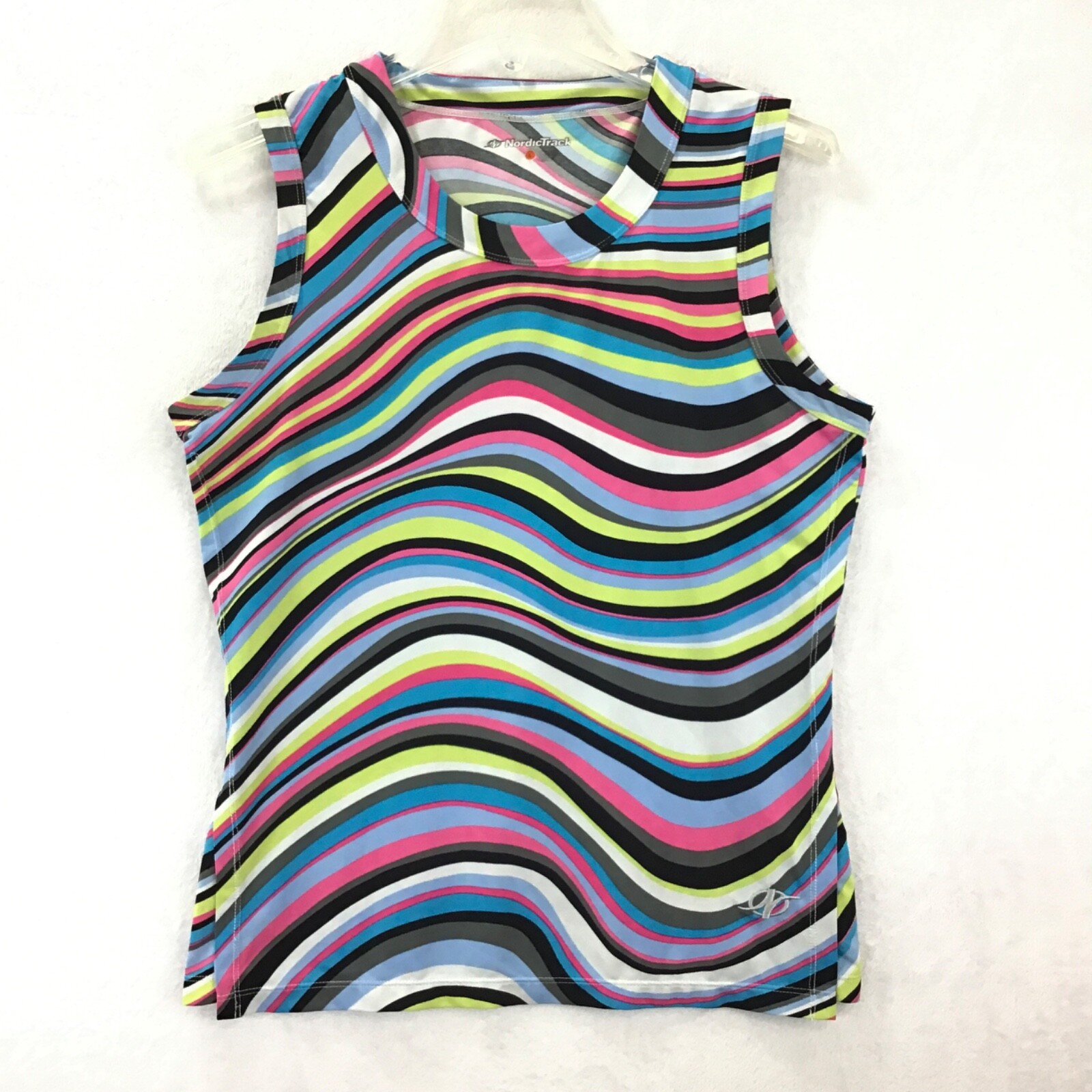 NordicTrack / MOD Psychedelic Sleeveless Stretch Knit Athletic Top / L 14-16