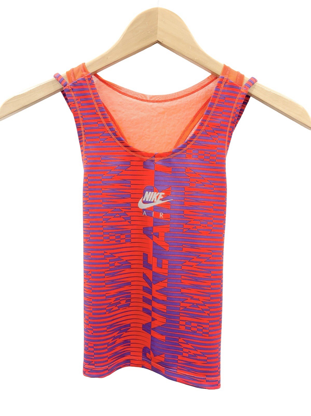 Nike Air running tank top Vibrant Orange & purple geometric print Women’s XS