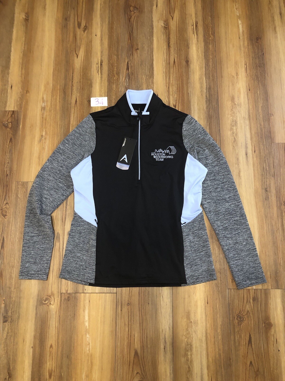Antigua Women’s Performance Golf 1/4 Zip Desert Dry Pullover Black Gray Size M