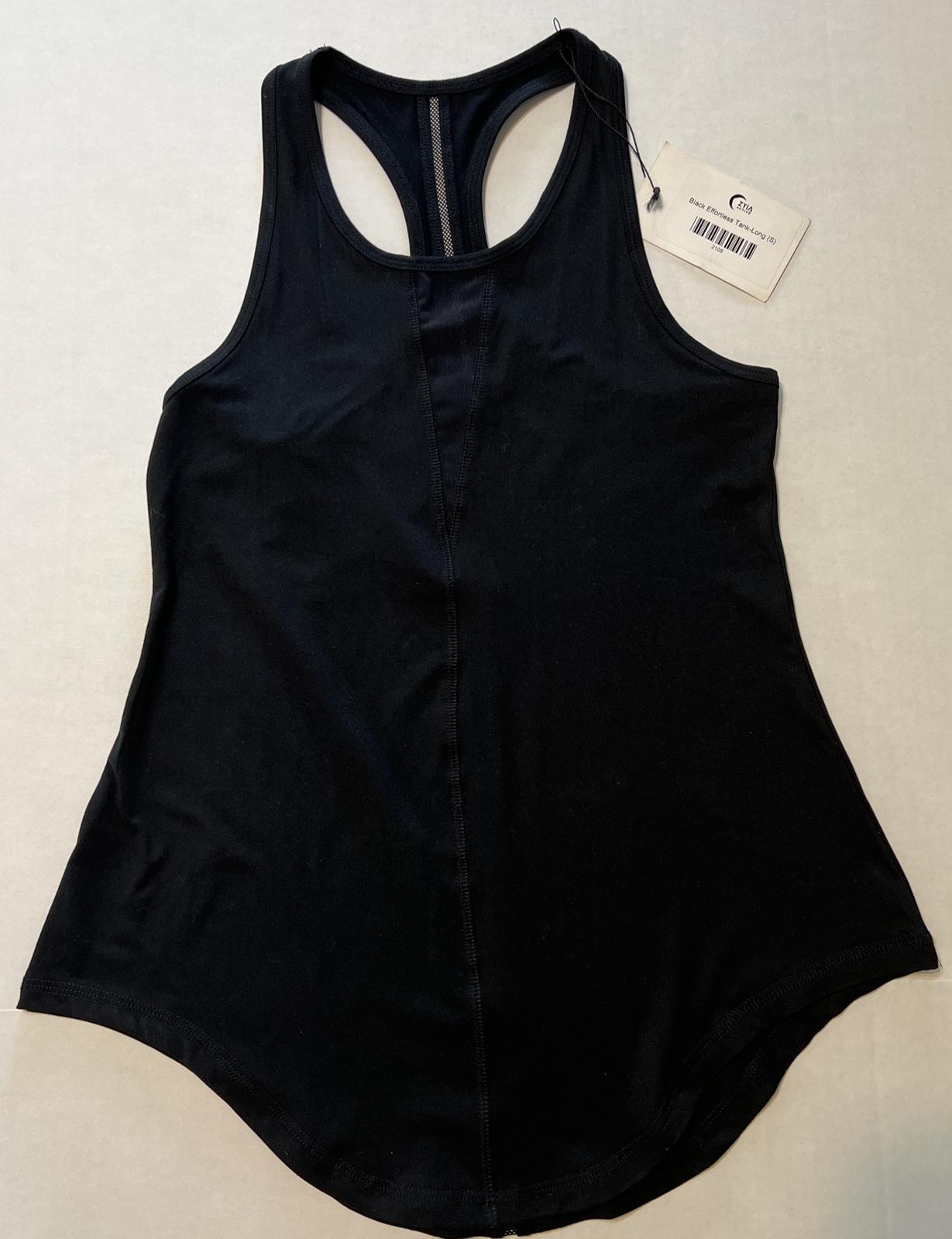 ZYIA Active Effortless Tank Top Shirt Long Black Racerback Women’s SM 210 NWT