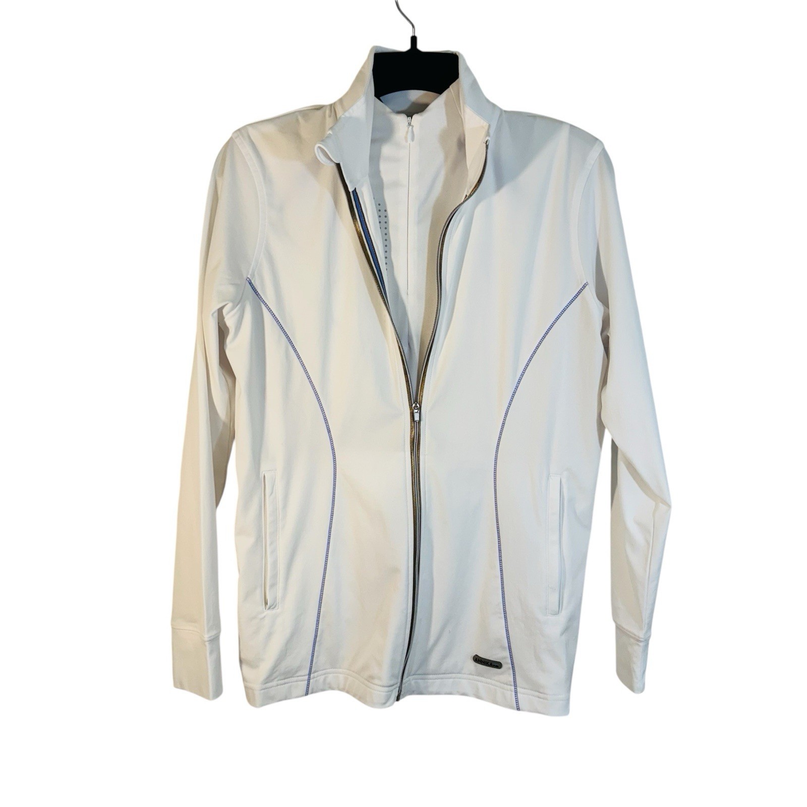 Annika Golf Women’s S Shirt & Matching Jacket Set 2 Piece White/Purple/Gold