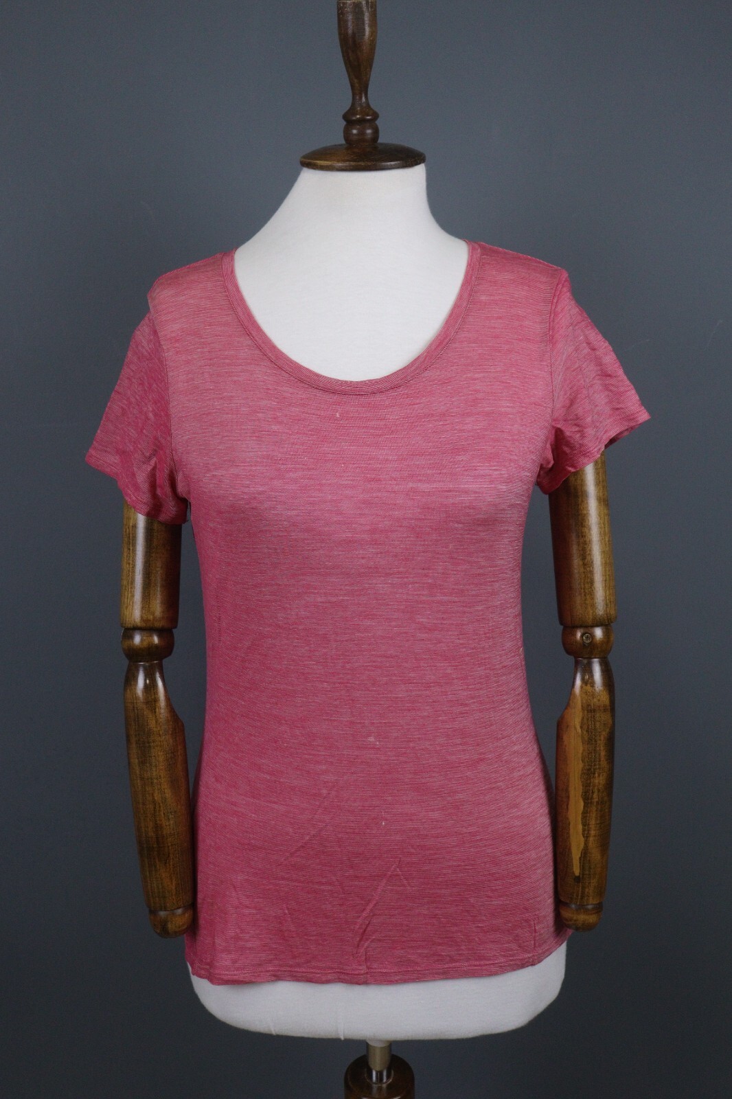 Icebreaker Merino Pink Crew Neck Wool Lyocell Cap Sleeve Top Blouse Size S