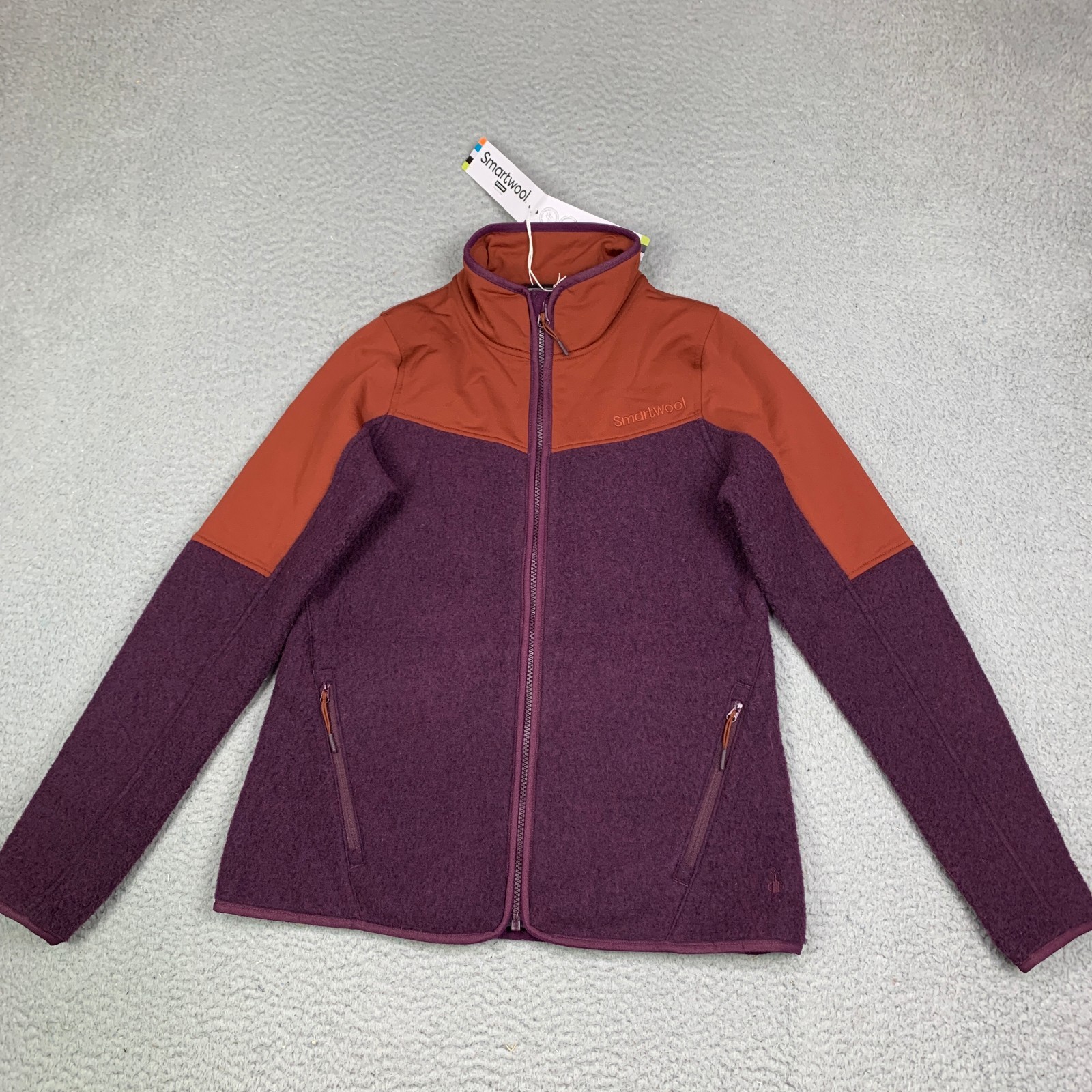 Smartwool Hudson Trail Fleece Full Zip Women’s S Sweatshirt Eggplant Heather NEW