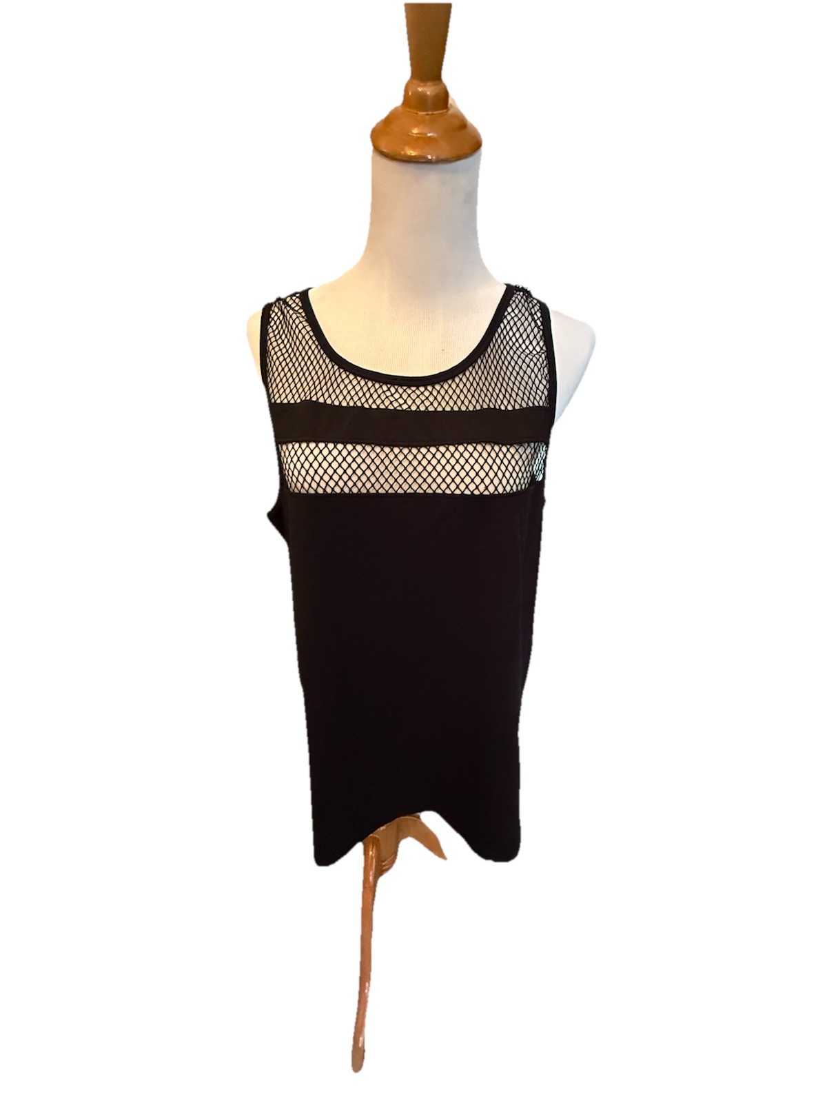 Yogalicious Black mesh Band Sleeveless Tank Xl Women’s Athletic Ware EUC