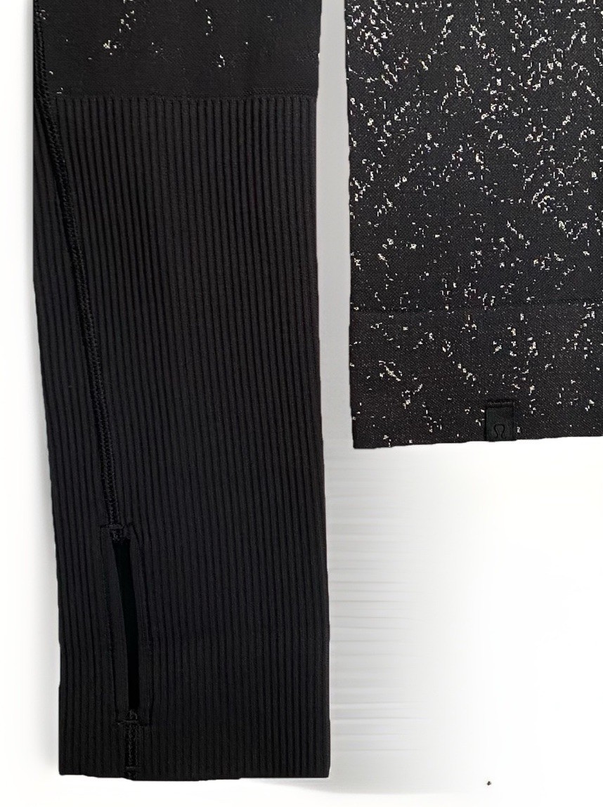 Lululemon Rest Less Cropped Half Zip Women’s Size 6 Herringbone Fade Black