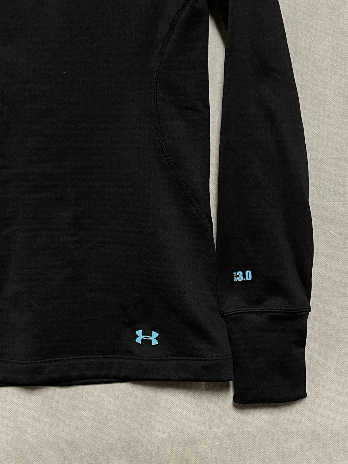 Under Armour Shirt Women M Black Coldgear Base 3.0 Layer Fitted L/S Gym Workout
