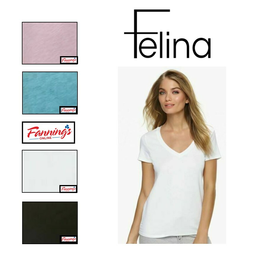 Felina V Neck Tee T-Shirt Relaxed Fit Loungewear | D45