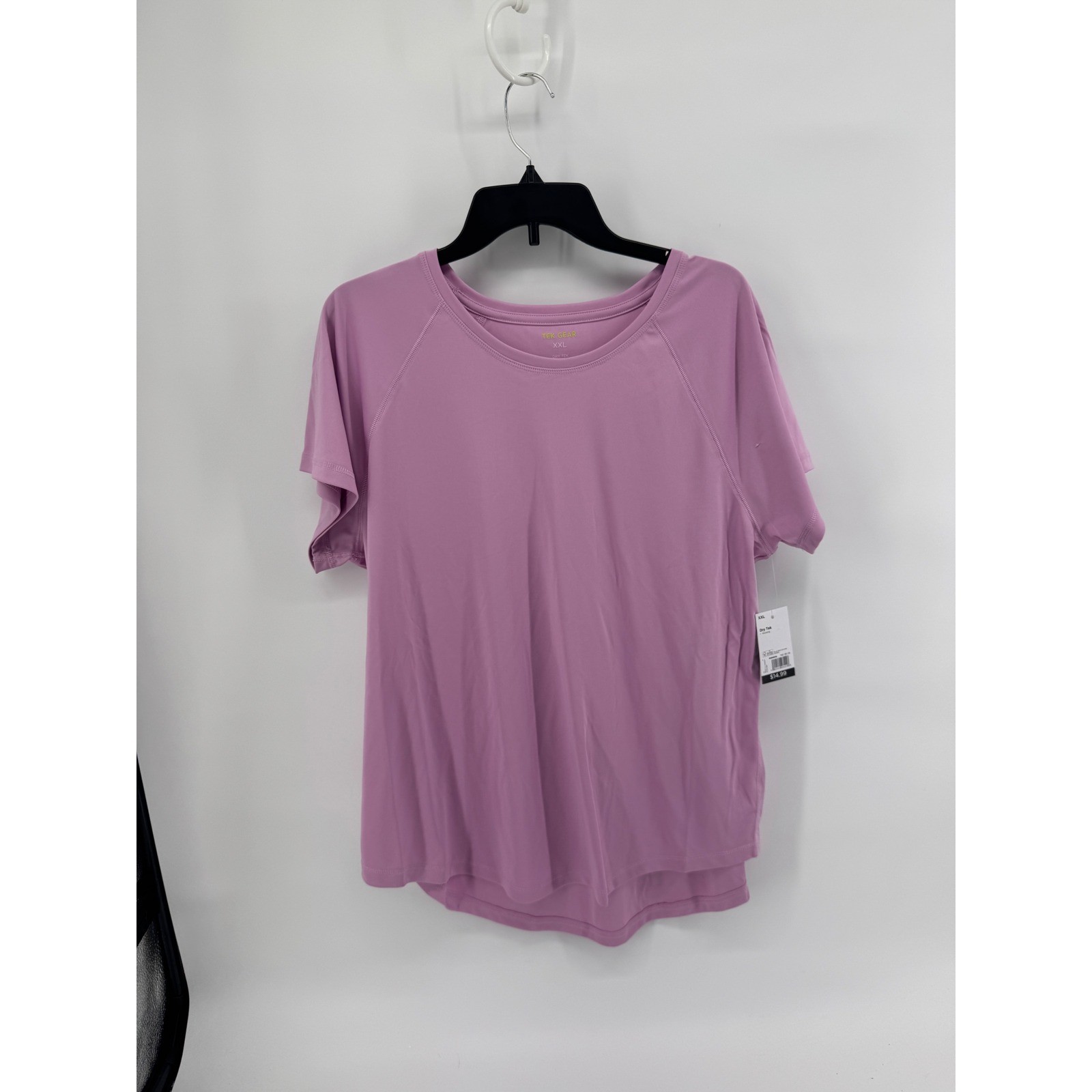 Workout Dry Tek Womens XXL Purple Short Sleeve Wicking Athletic T-Shirt NWT