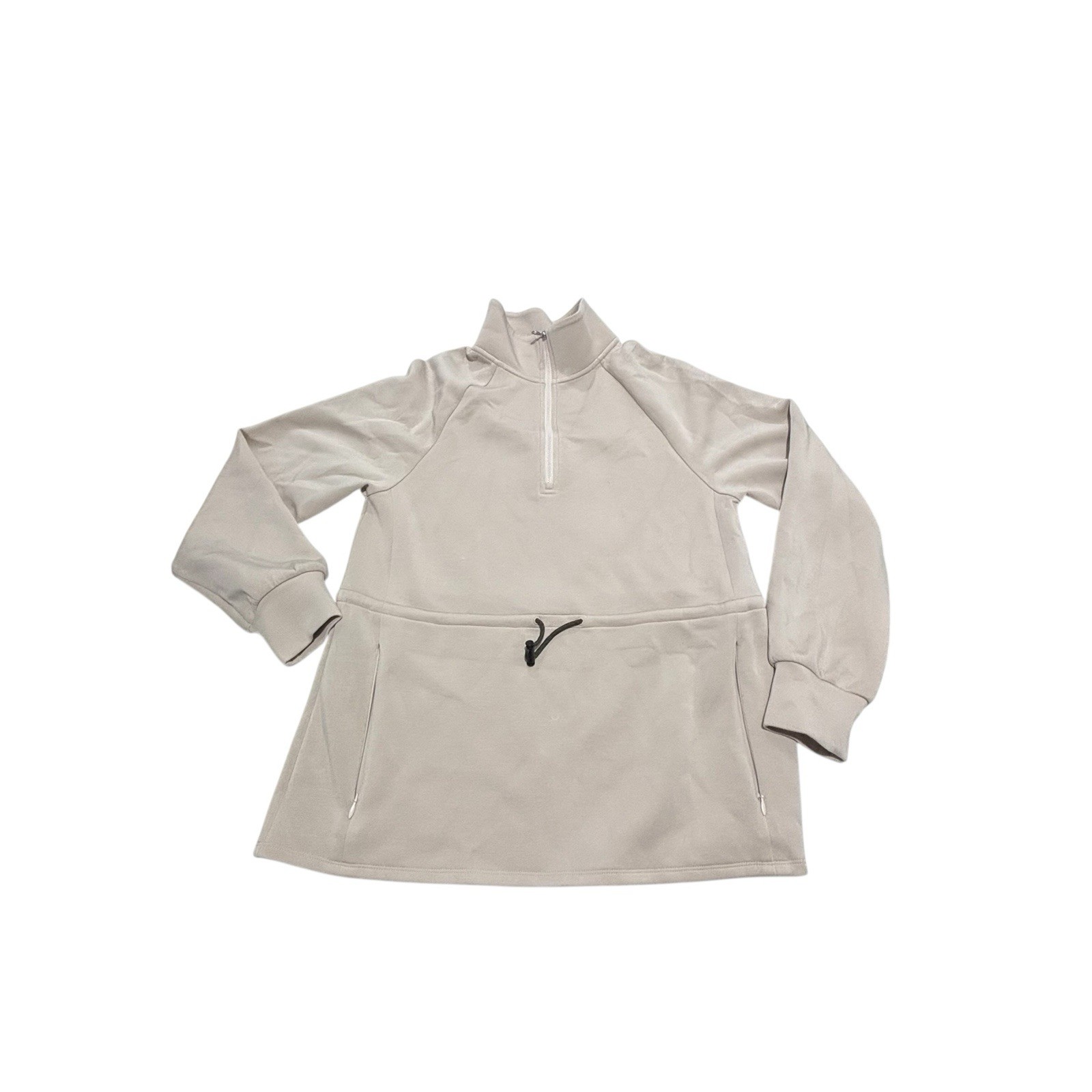 Varley 1/4 Zip Pullover Sweatshirt With Bungee For Cinch Size Small Cream