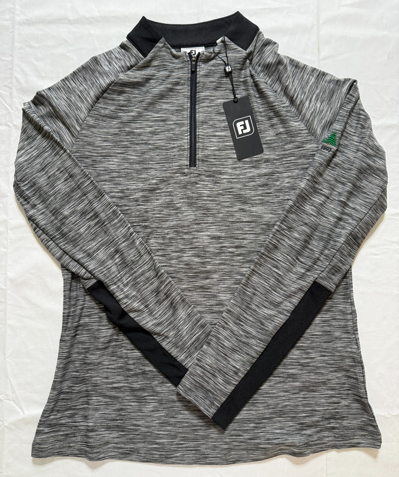 NWT WOMEN’S FOOTJOY MDLYR 1/4 ZIP GOLF PULLOVER – SIZE: SMALL -HTHR BLACK (A4.9)