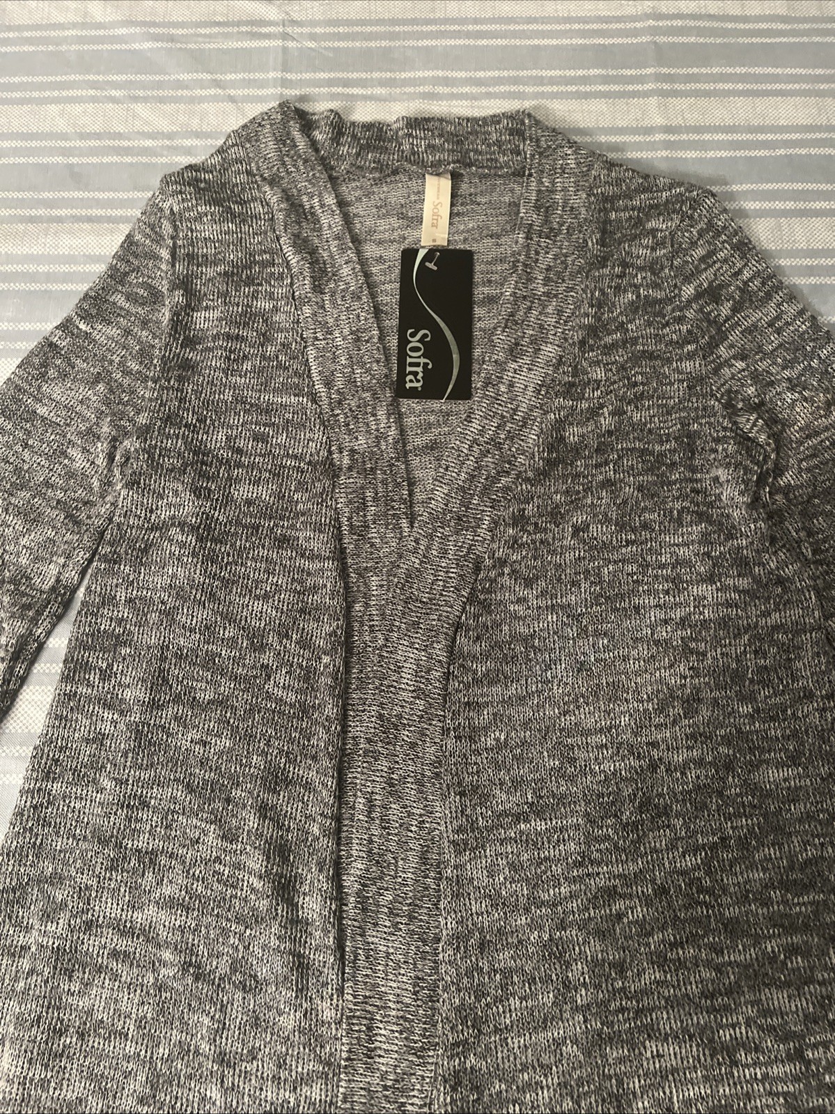 Sofra Womens Gray Open Cardigan. Size Small NWT