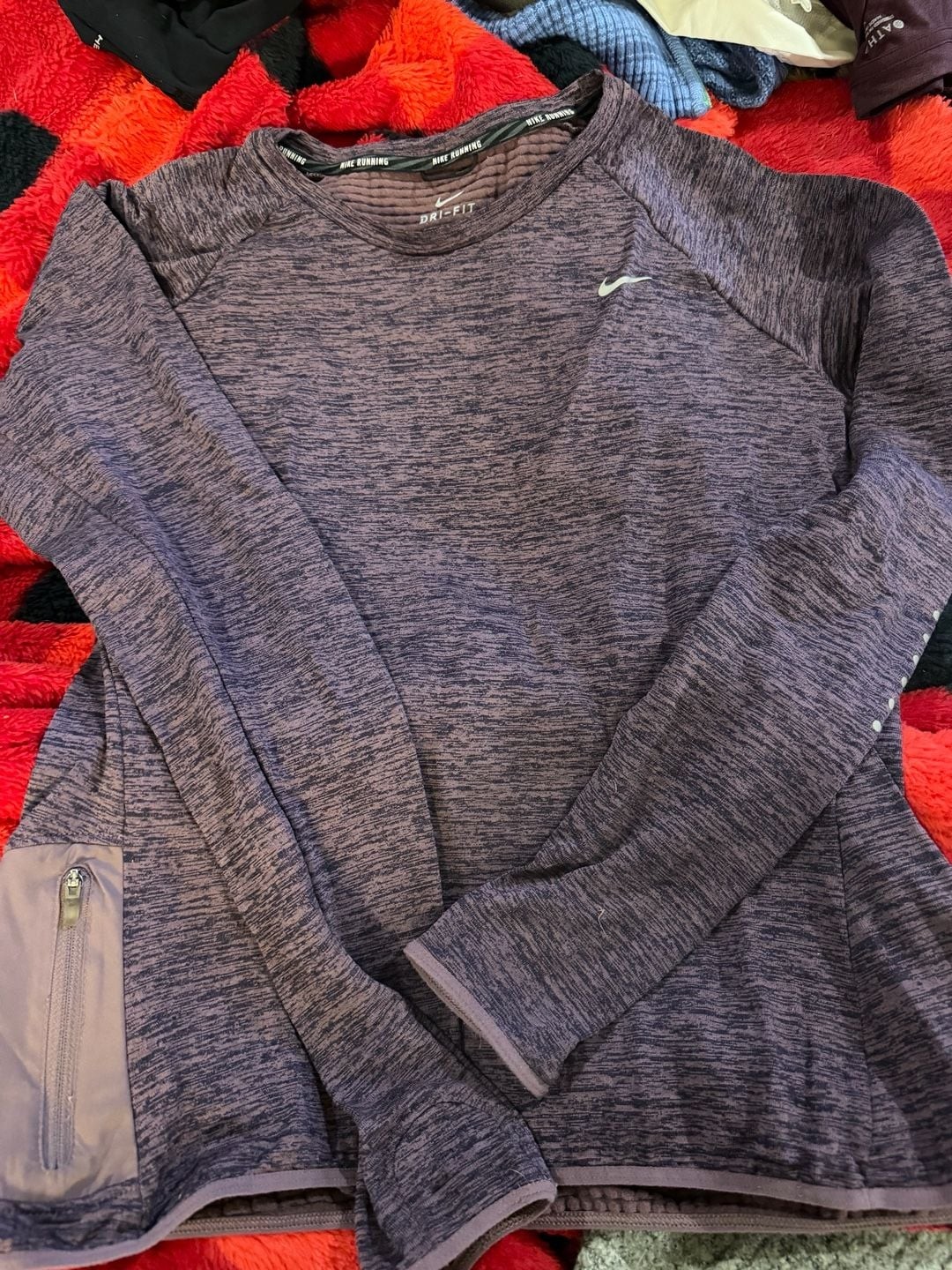 Nike Running Dri-FIT Thermal Long Sleeve Pullover with Side Zip Pocket
