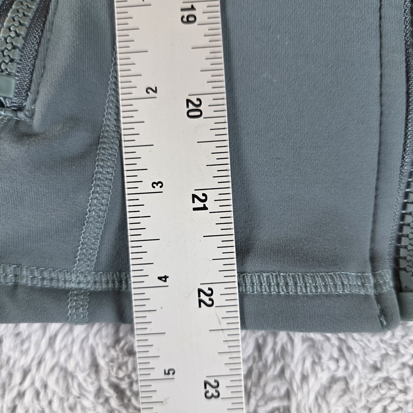 Lululemon Define Jacket Grey Eucalyptus Nulu Full Zip Green Grey Sz 6 16″P2P