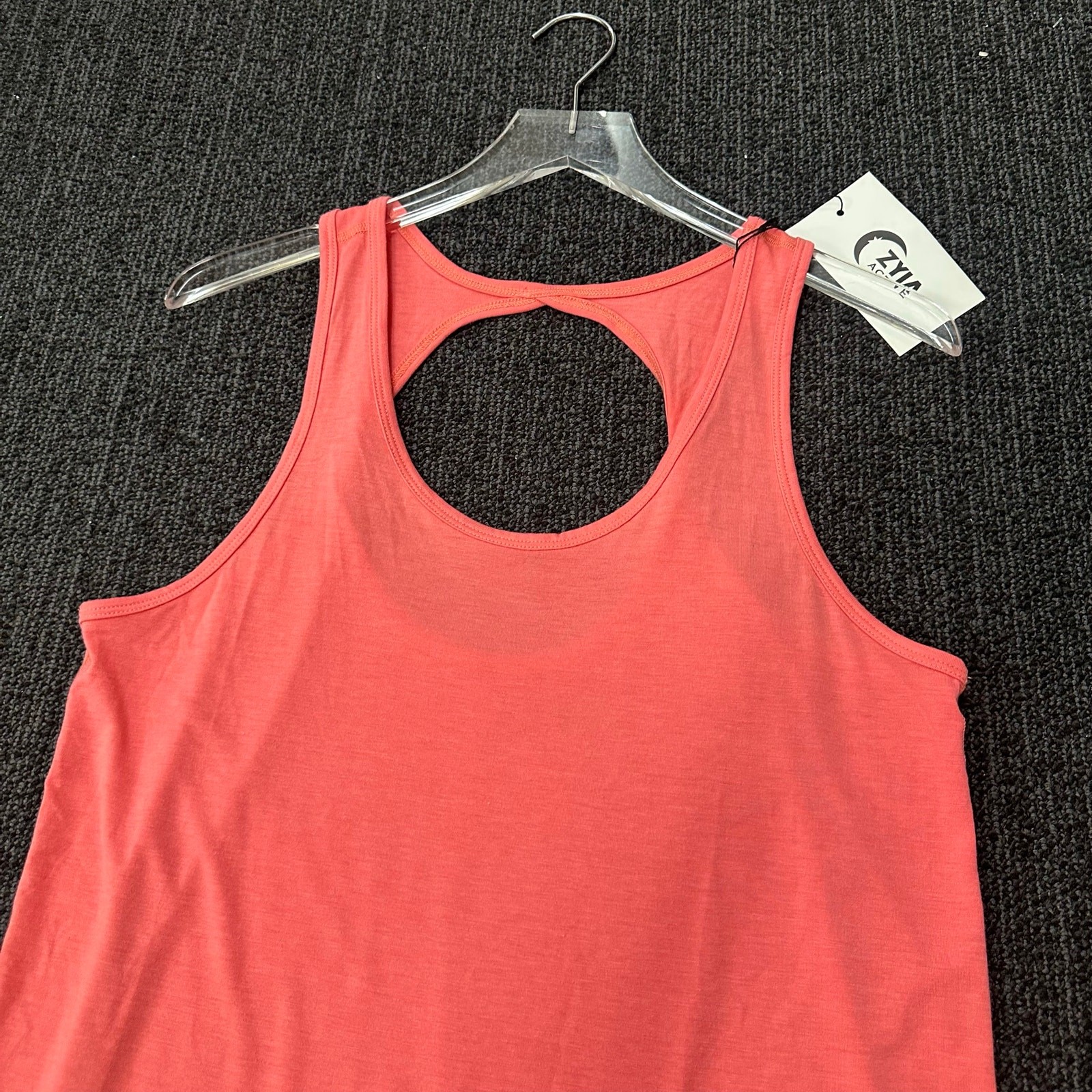 Zyia Womens Flamingo Twist Tank Top Coral Pink Size Large NWT