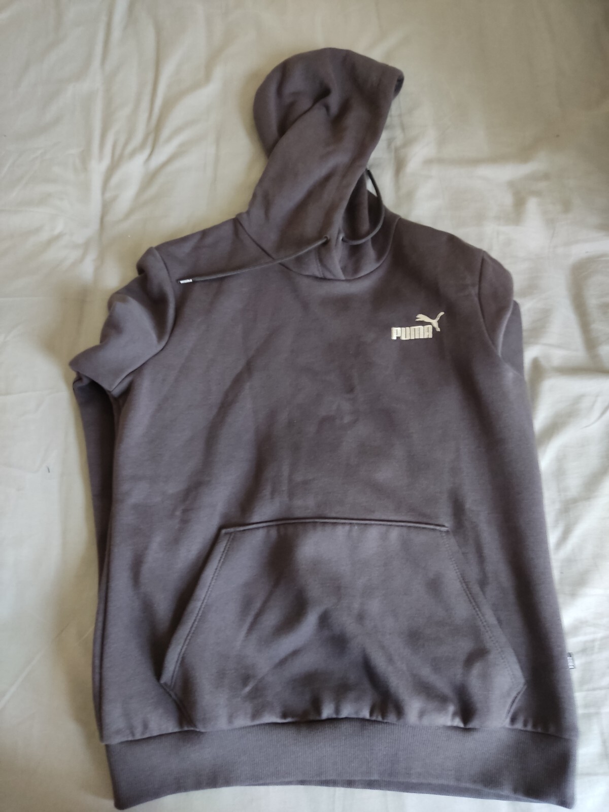 Puma Sport Lifestyle Womens Dark Grey Long Sleeve Lightweight Hoodie Top Size M