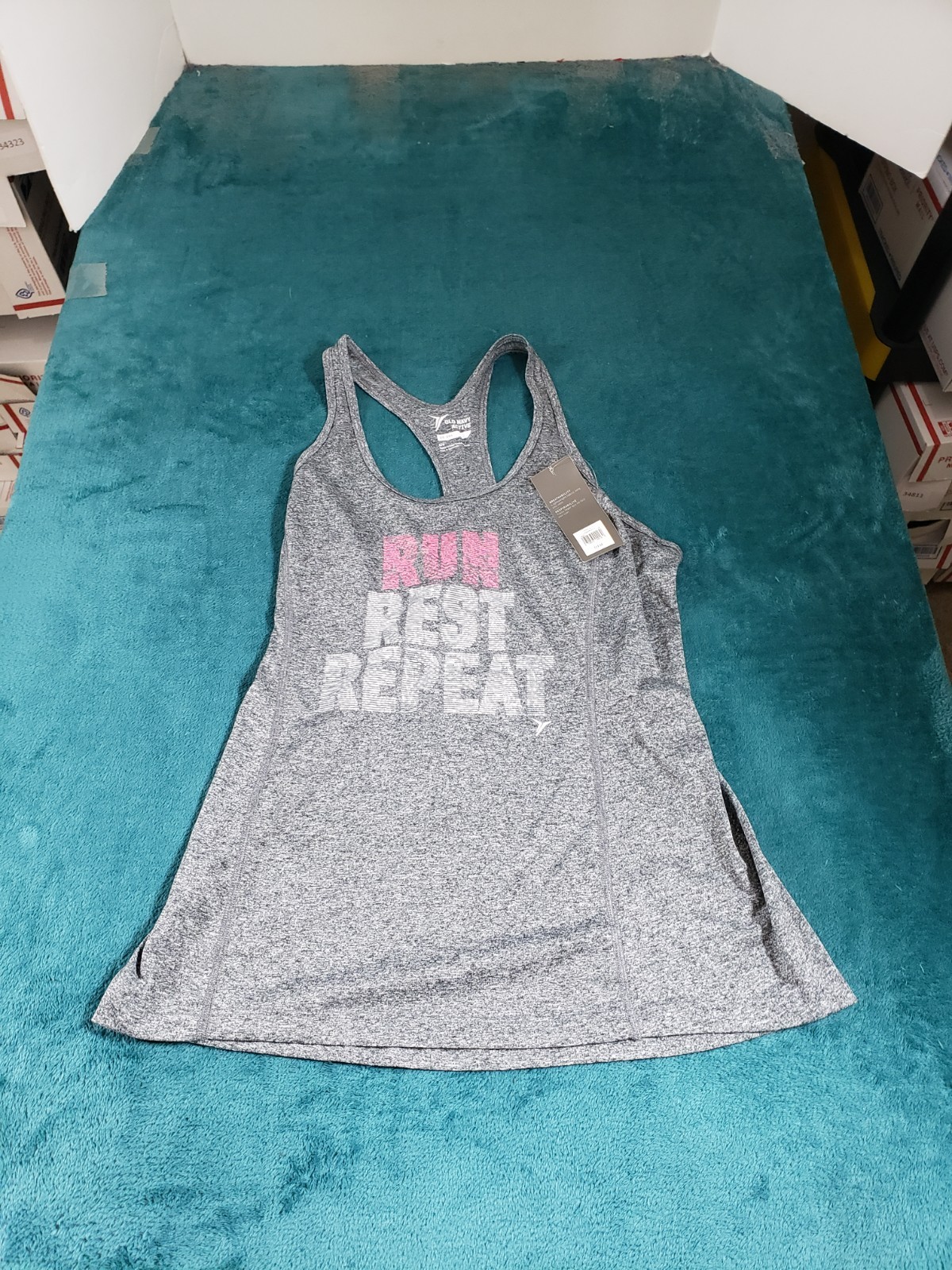 Old Navy Top Size Small Women Gray Running Tank Semi Fitted Active Ladies NWT