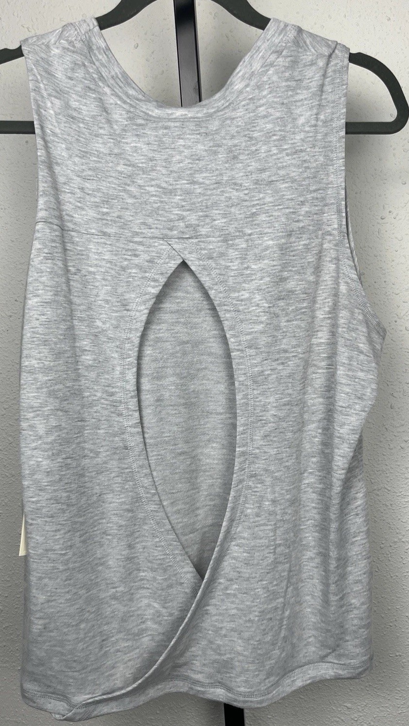 Max Studio Performance Tank XL Gray Cutout Back Wicking Athletic Yoga Pilate NWT