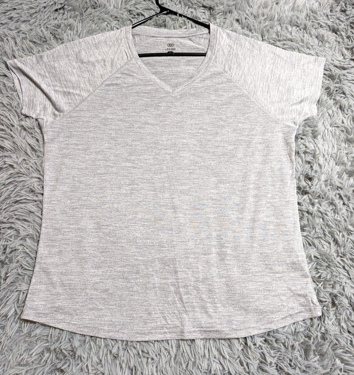 Leg3nd Ladies Gray Womens Size XL XLarge Activewear VNeck Polyester Workout Gym