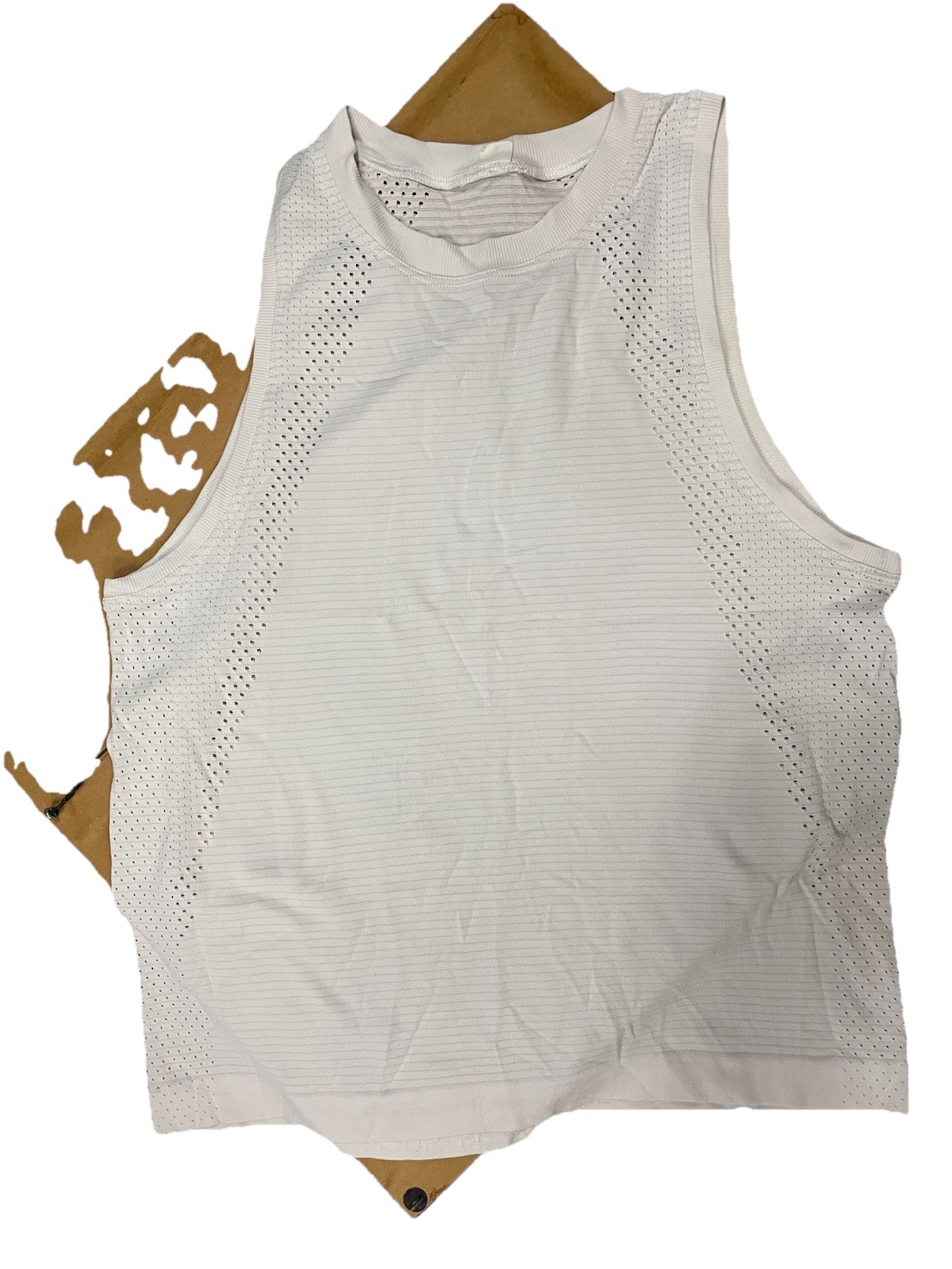 Lululemon Cream Running Tank Knit Breathable Reflective Loose