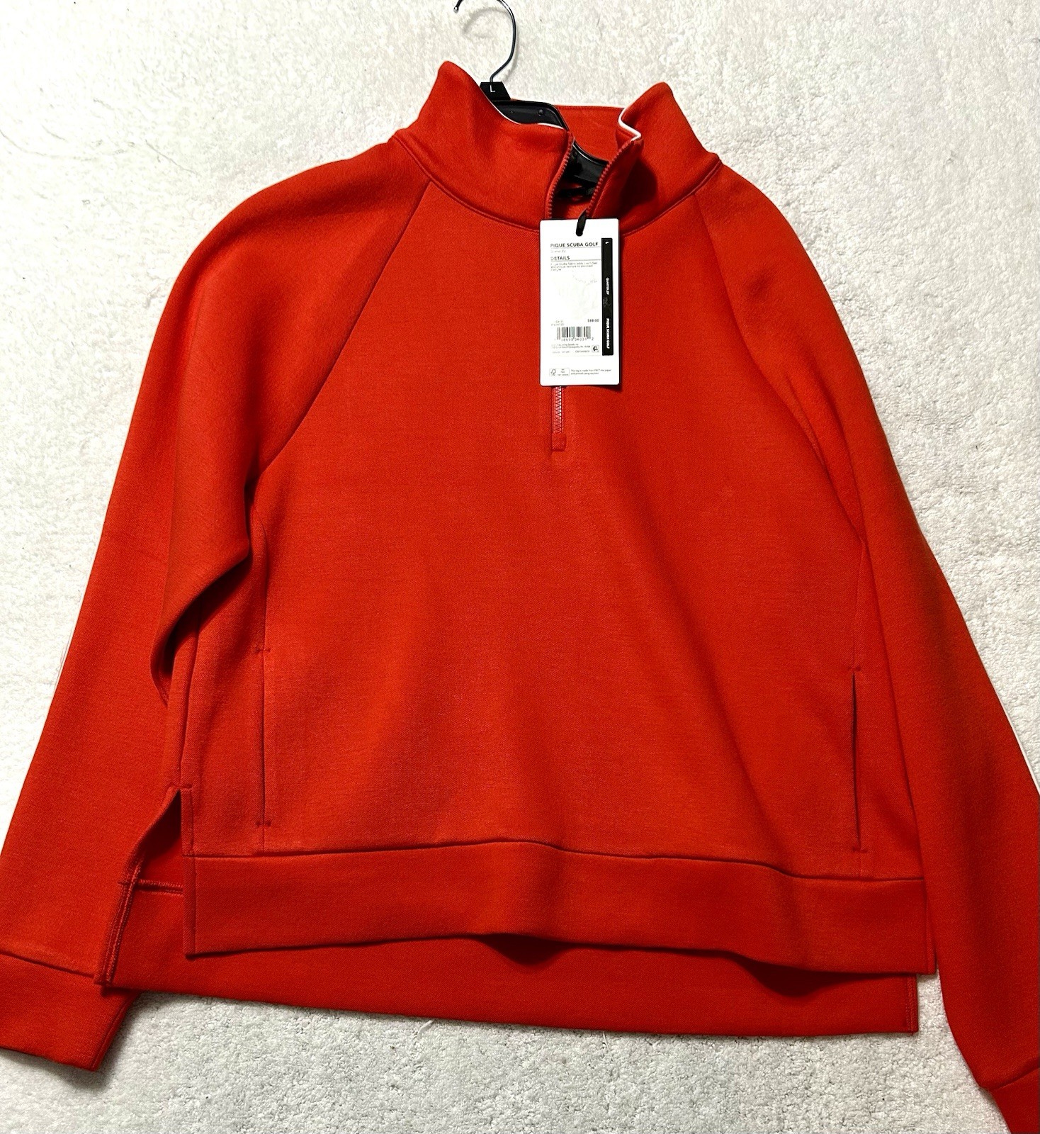 Calia Soft Scuba 1/4 Zip Fresh Red Pullover Top Women’s Large (R2)