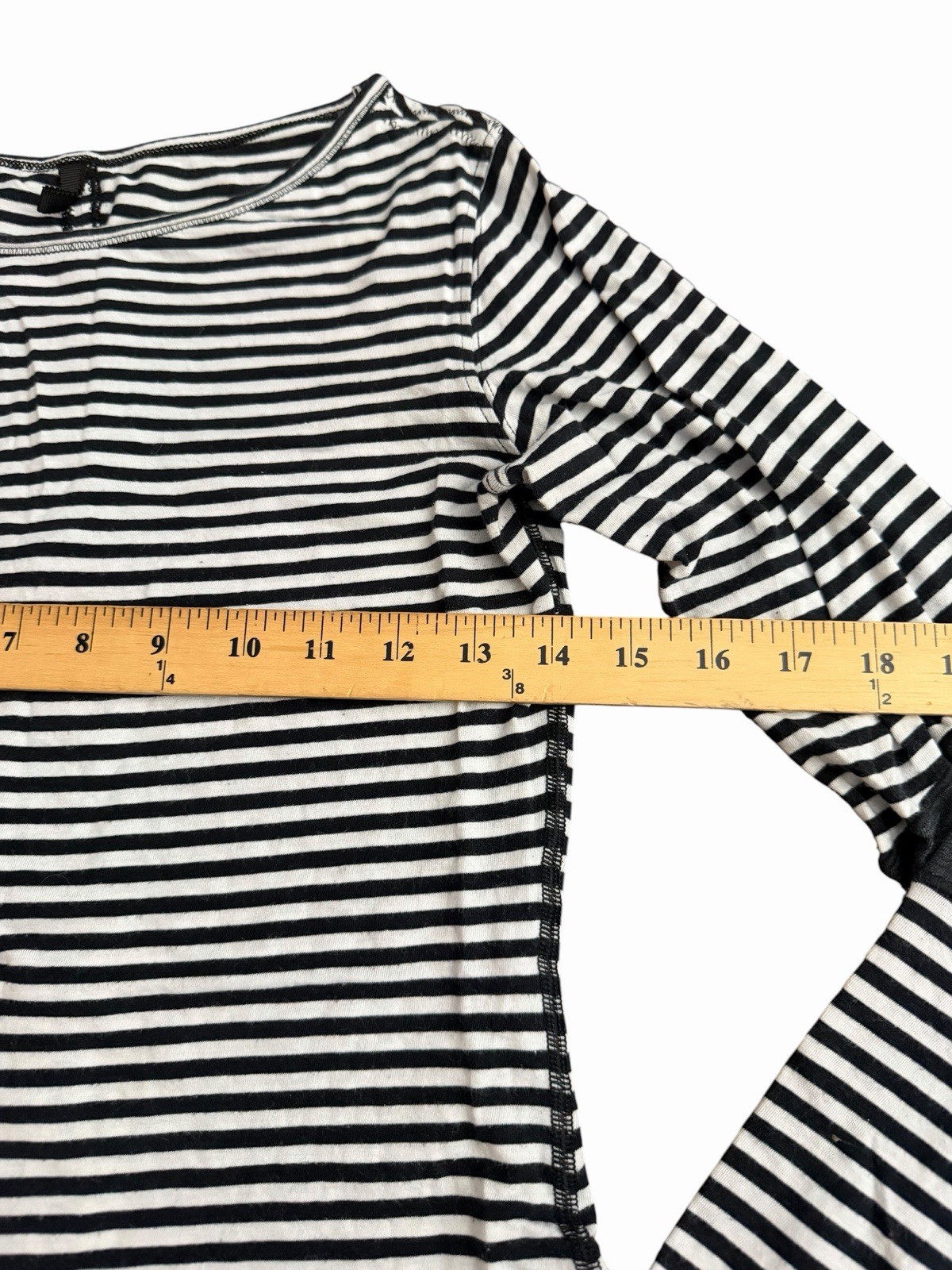 Lululemon Devotion Long Sleeve Shirt Striped Black White Elbow Patchwork #HH6-1