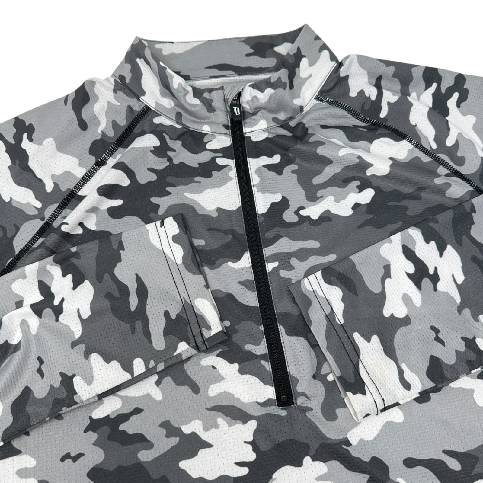 TAYLOR JORDAN Womens Gray Camo Long Sleeve Mock Performance Golf Pullover XL