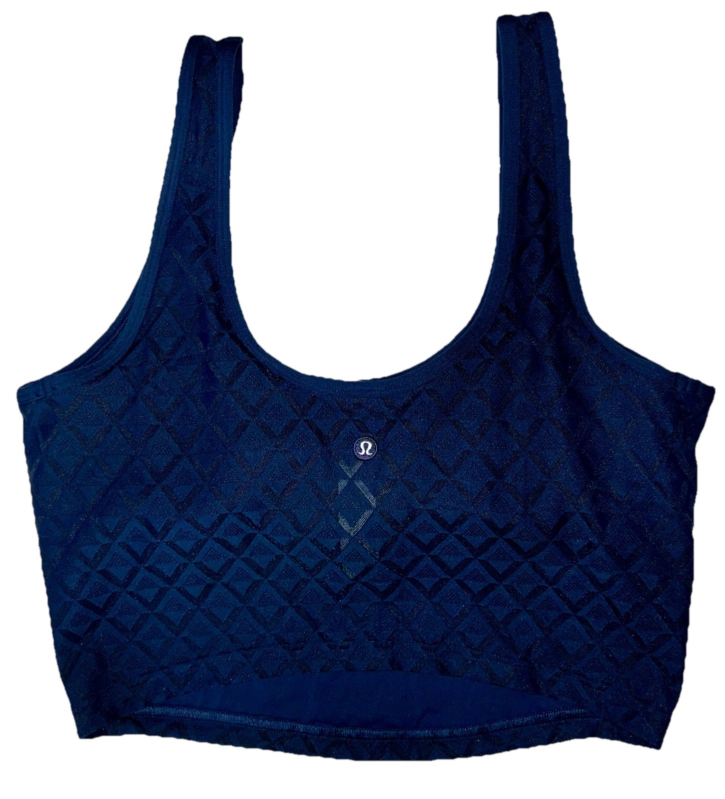 NWT🏓LULULEMON🏓MEDIUM🏓TEXTURED MESH TENNIS TANK🏓CROPPED🏓CLUB BLUE🏓