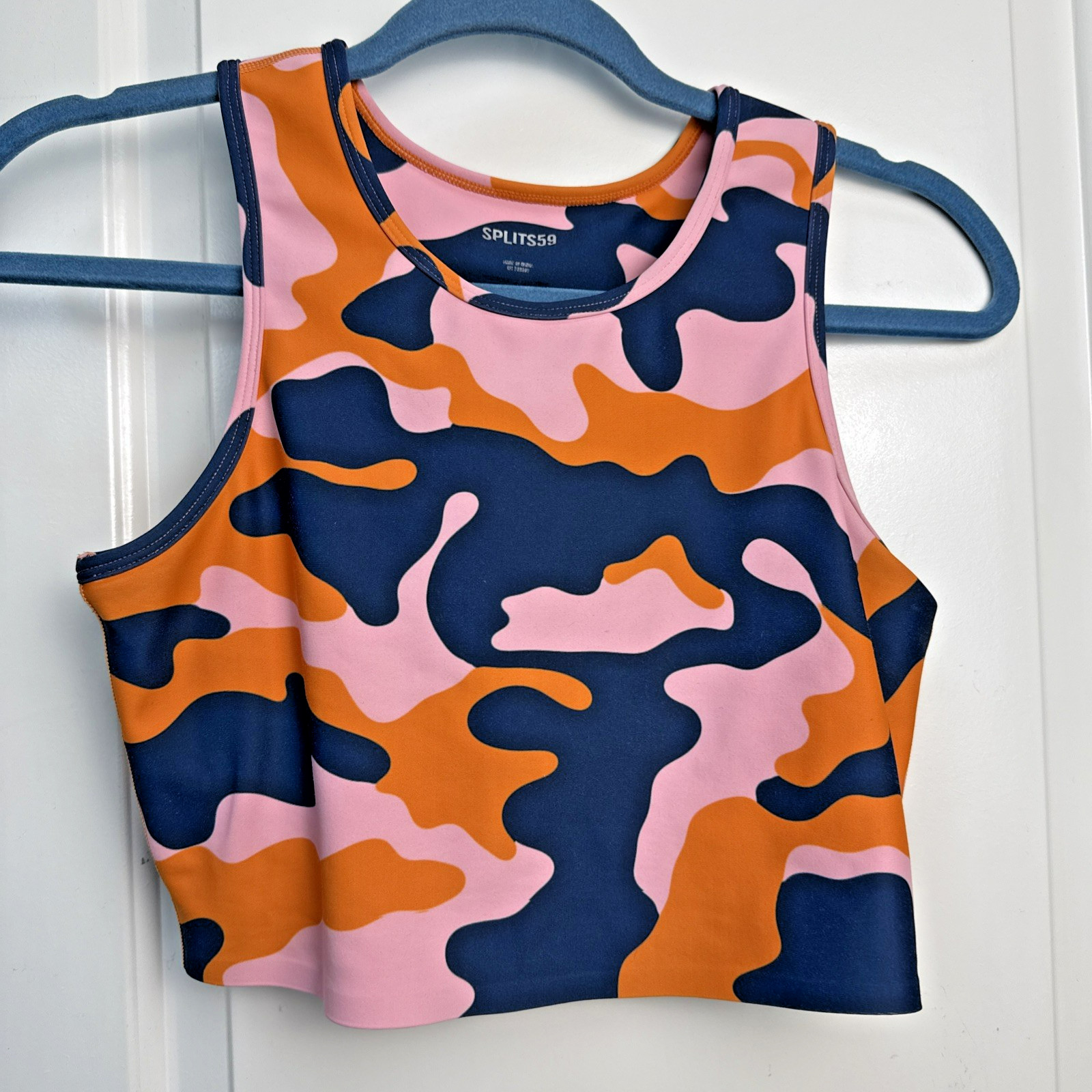 Splits59 Women’s Top S High Energy Camo Everly Sports Bra Tank Activewear Chic