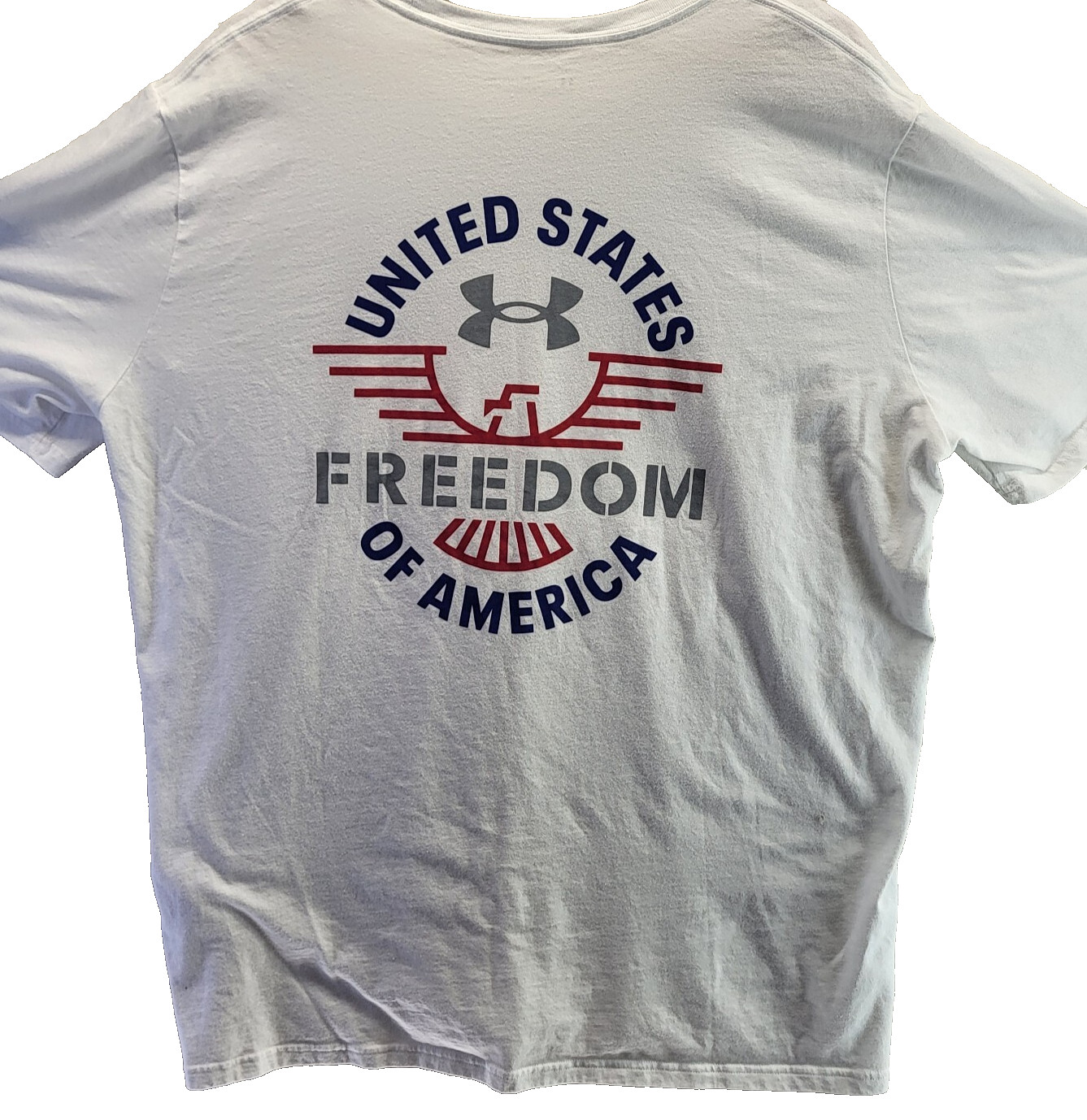 Under Armour Shirt Womens 3XL White UA Freedom USA Logo Short Sleeve Pullover