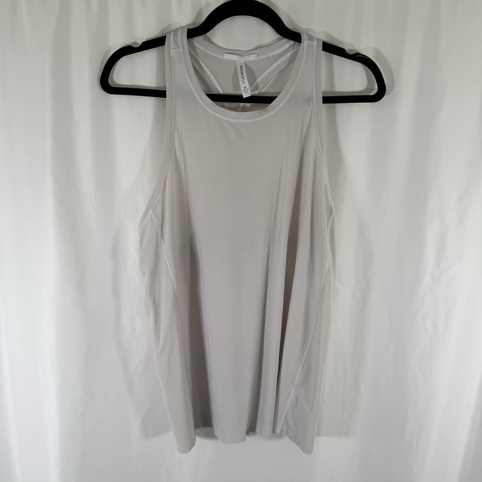 Athleta Tank Top Women’s medium Solid Grey Pull On Racerback Sleeveless