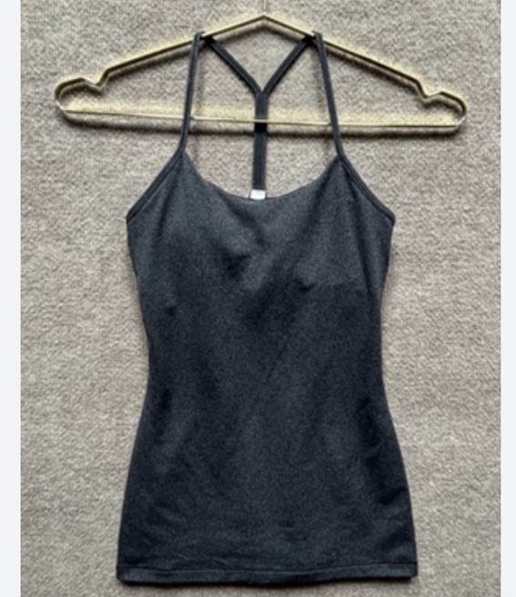 Lululemon Power Y Tank Gray Daily Yoga Athleisure Run Gym Train