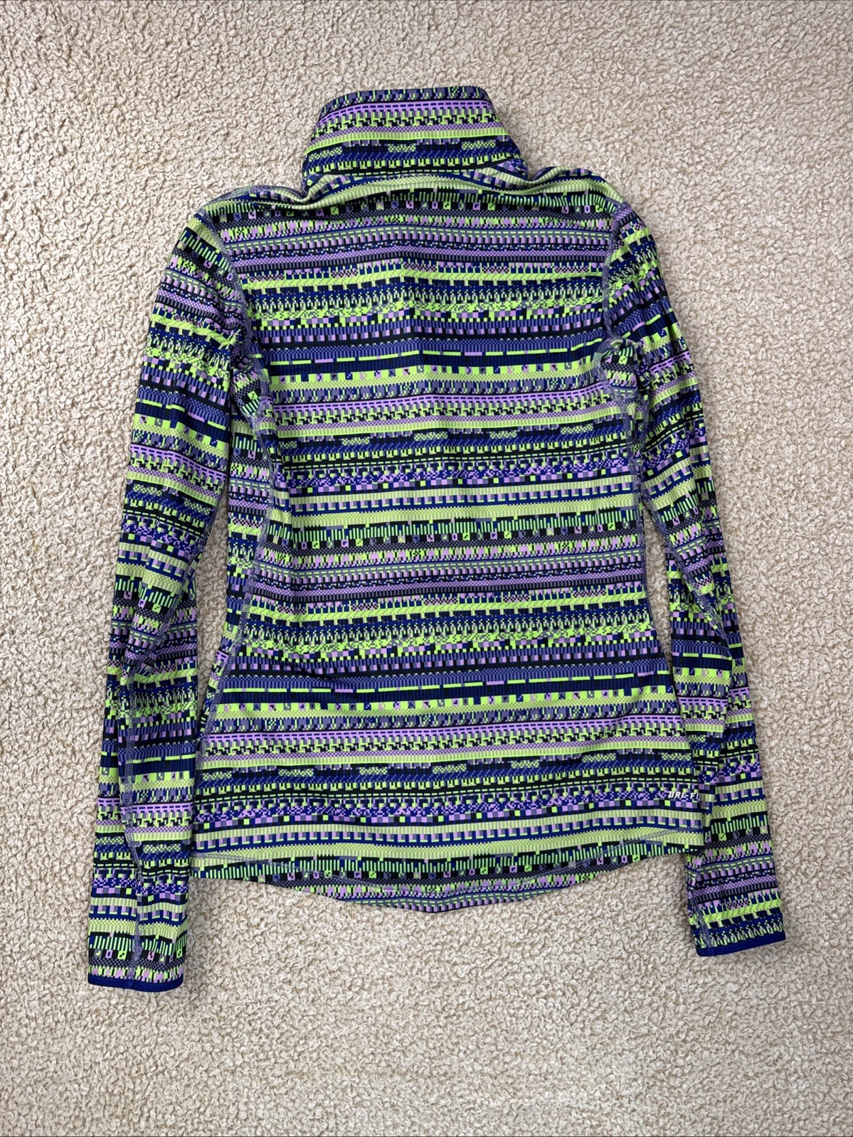 Nike Pro Pullover Womens M Hyperwarm Dri-Fit Half Zip Aztec Running Base Layer