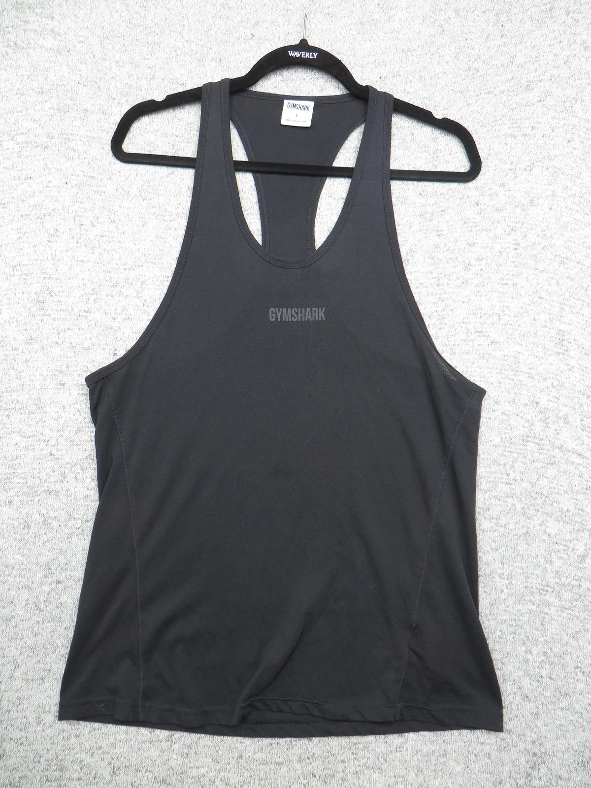 Gymshark Tank Womens Large Black Racerback Stringer Athletic Gym Performance