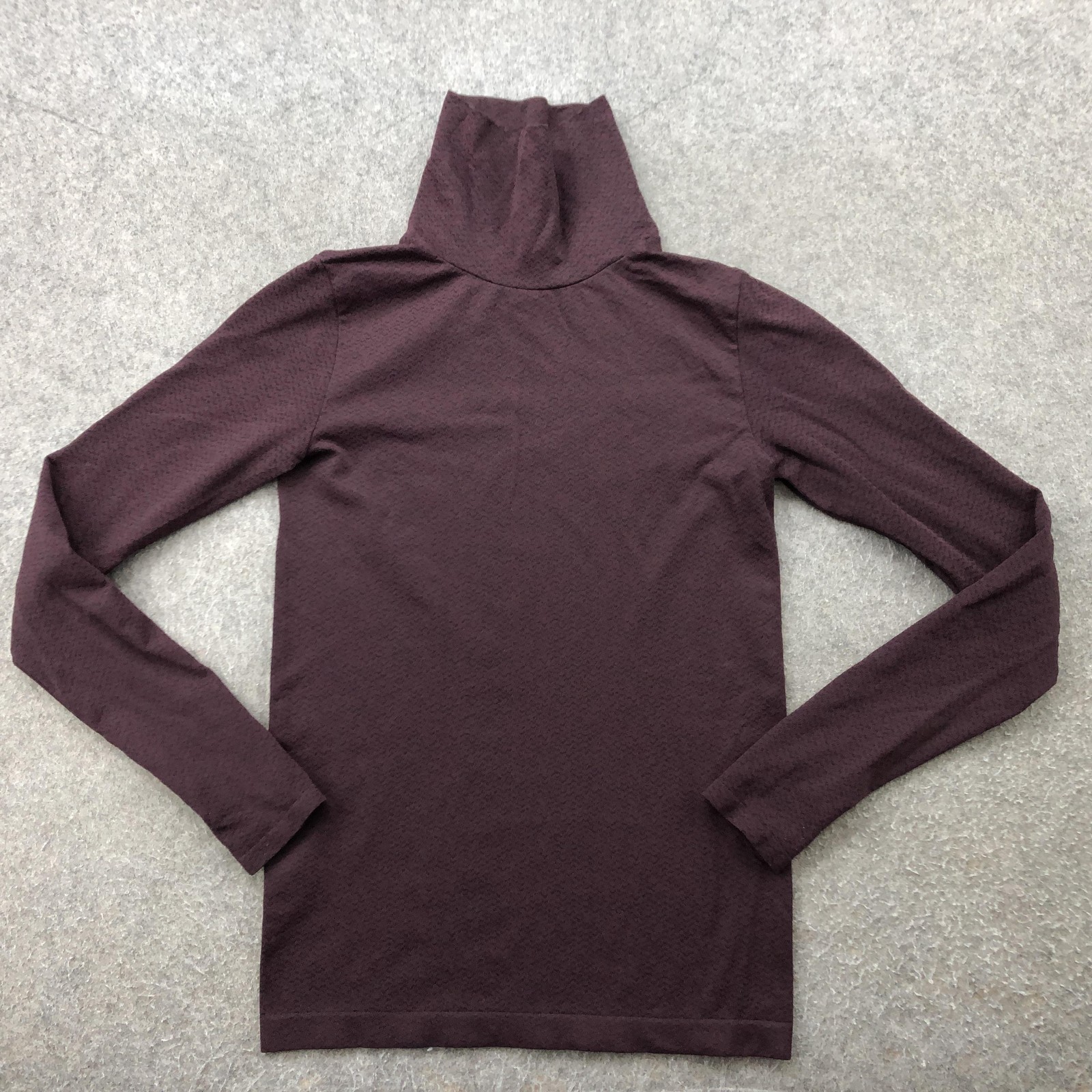 Athleta Pullover Womens Small Purple Turtleneck Jacquard Knit Long Sleeve Top