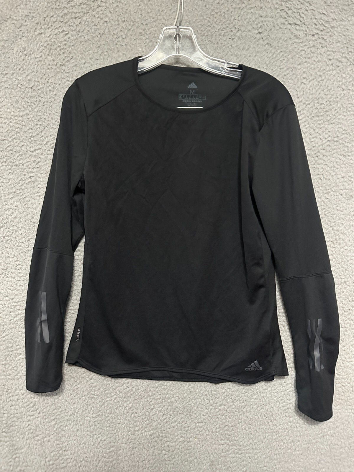 Adidas Shirt Womens Medium Black ClimacoolEnergy Running Performance Run