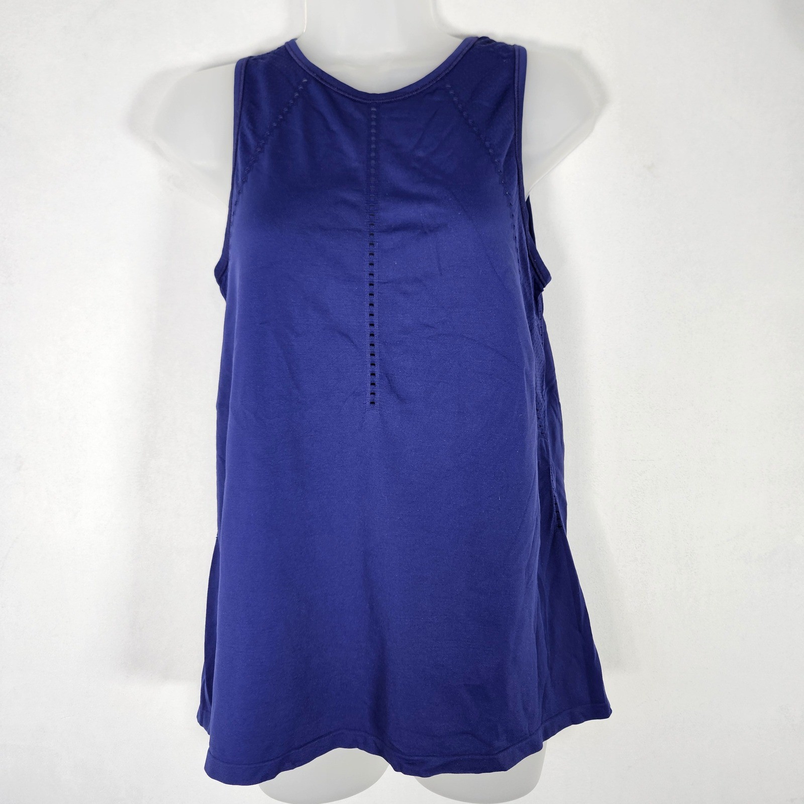 Athleta Foothill Seamless Tank Top Women XS Split Back Nylon PurpleSeamless Gym