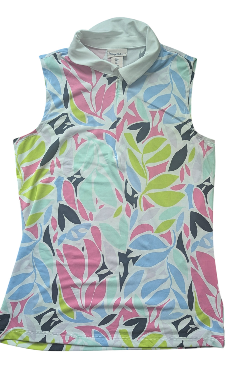 Tommy Bahama Golf ~ Women’s Sleeveless Polo Top Tropical Leaf Print ~ Small