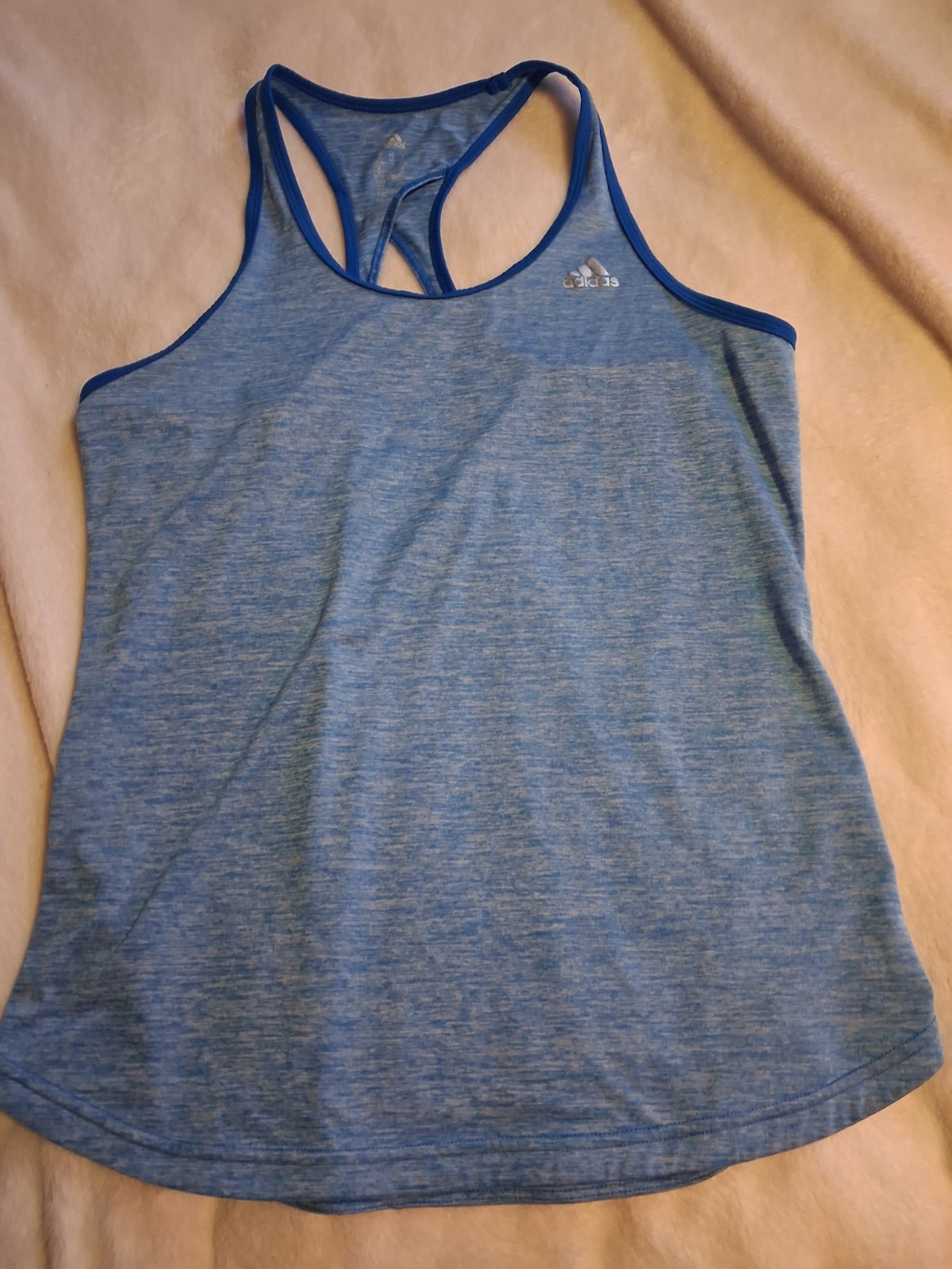 Adidas Womens Blue Raceback Tank Top Poleyester Size Medium