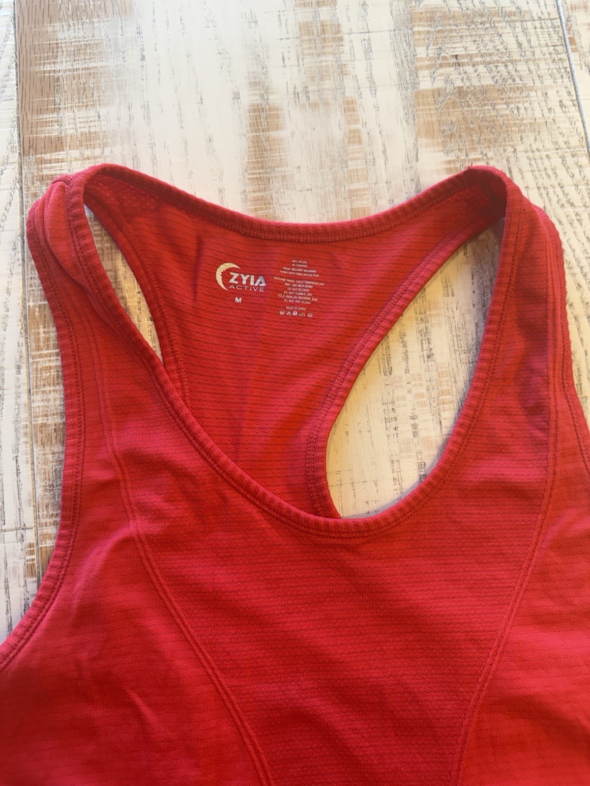 Zyia Active Red Copper Charged Racerback Tank Womens M Yoga Activewear