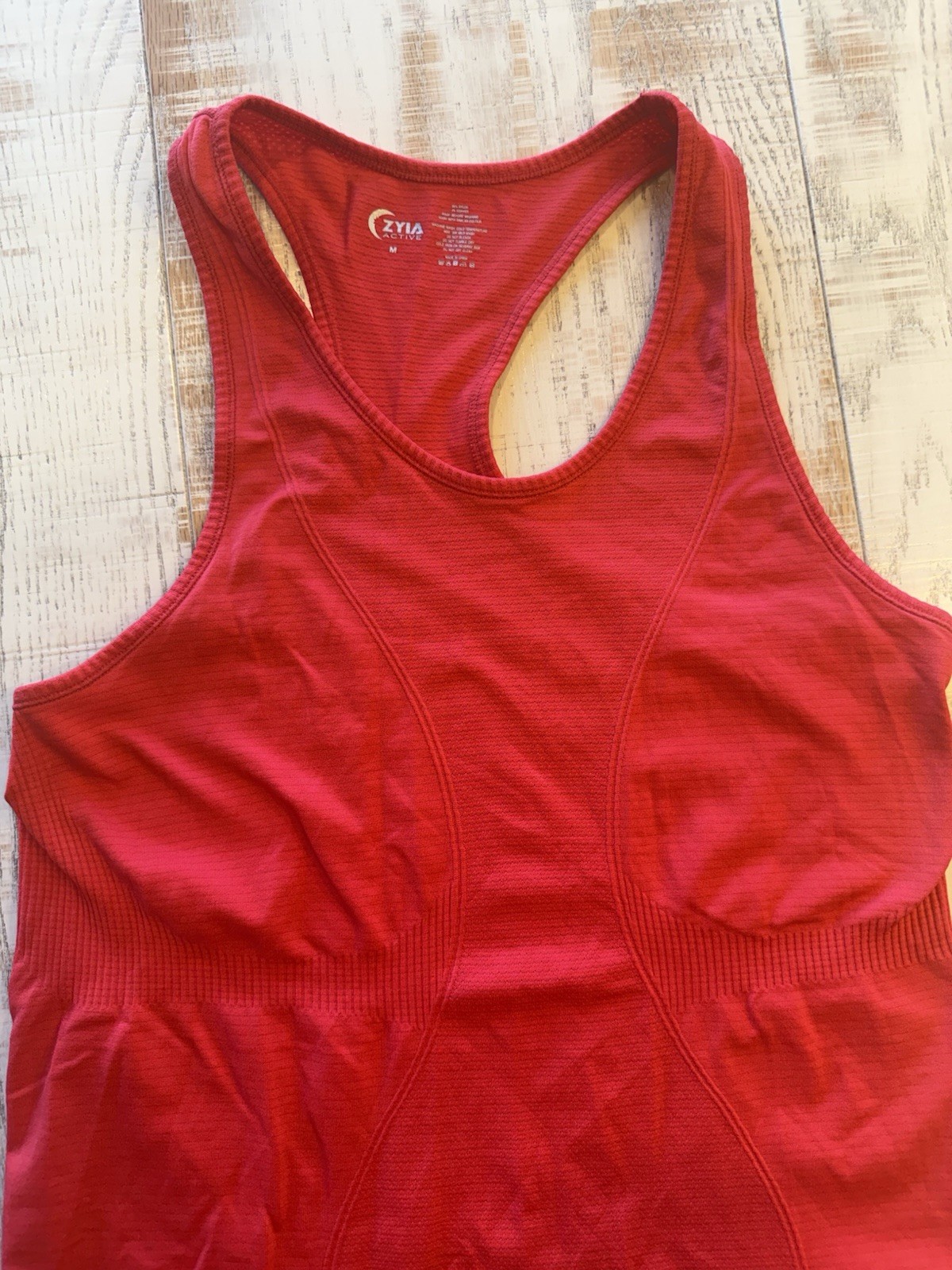 Zyia Active Red Copper Charged Racerback Tank Womens M Yoga Activewear