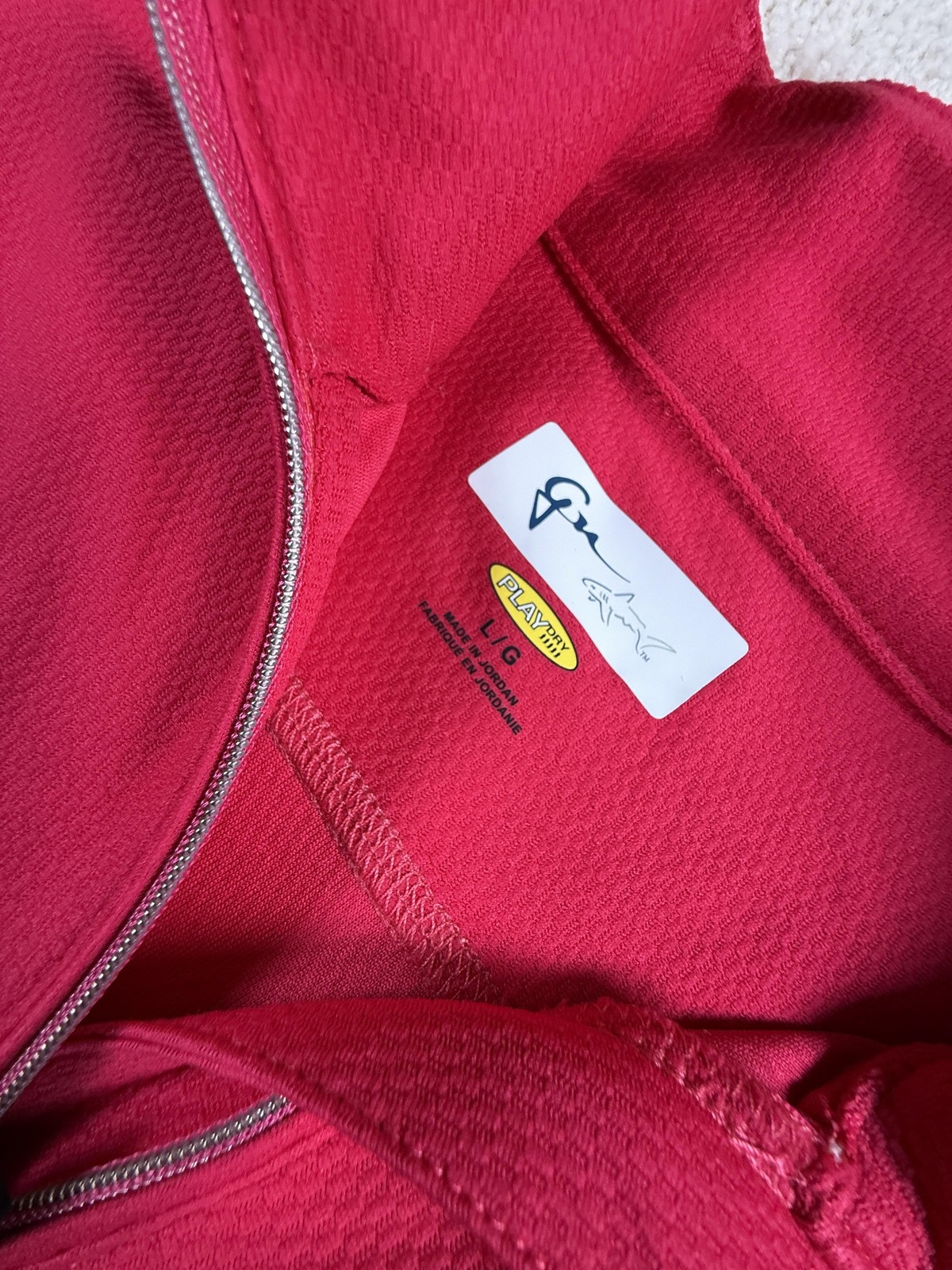 Greg Norman Shirt Womens Large Pink Mock Neck Quarter Zip Play Dry Golf Pullover