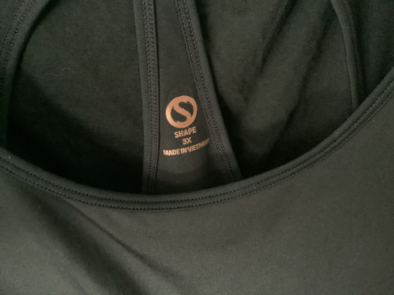 SHAPE Womens Activewear Workout Top Black with Cut Out Back Size 3X