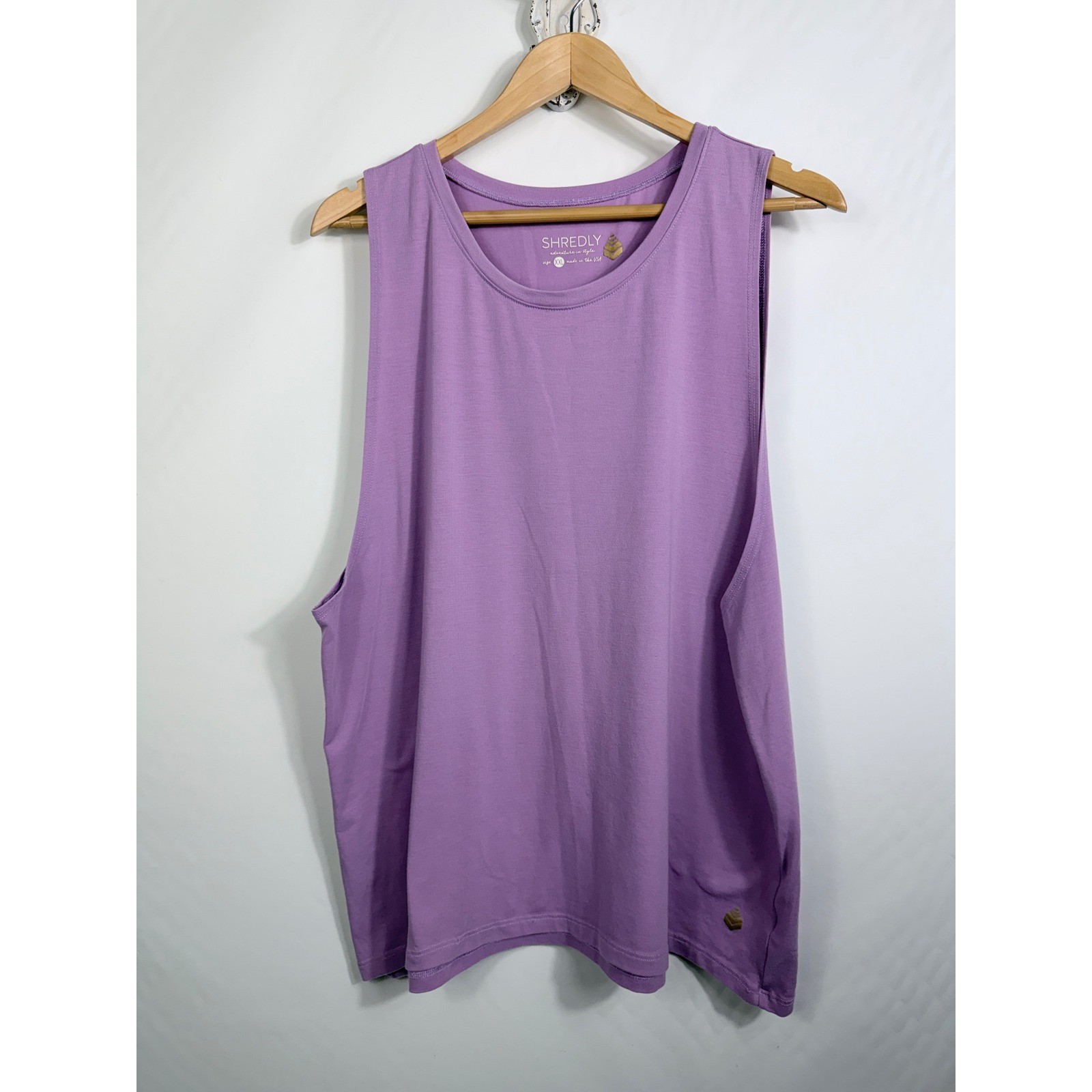 Shredly Womens XXL Purple Muscle Tank Top Recycled Polyester Tencel Made in USA