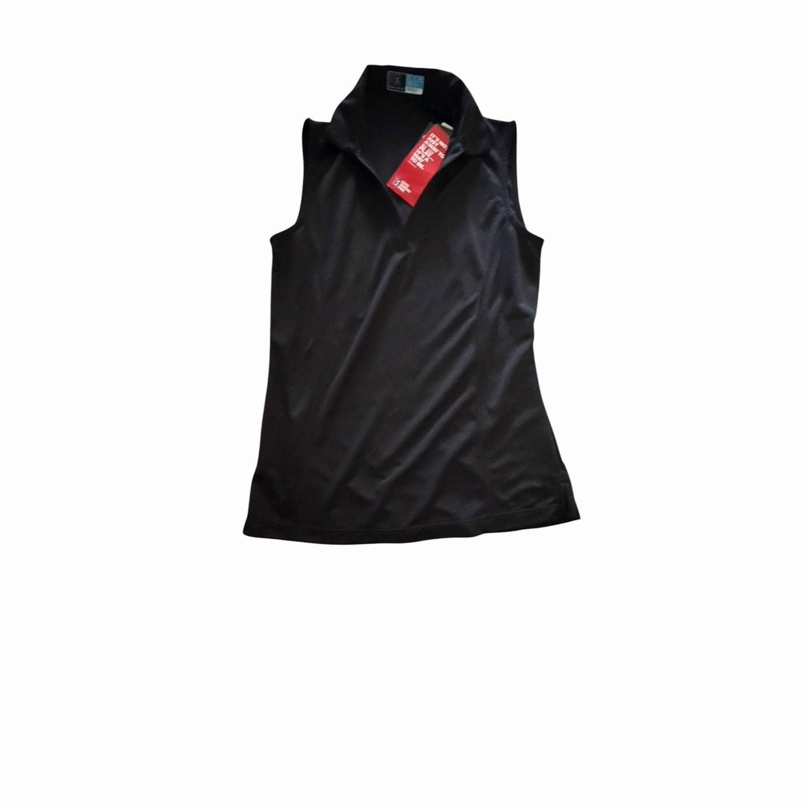 NWT PGA TOUR Airflux Sleeveless Golf Polo Shirt Black UPF 50 Women’s Small